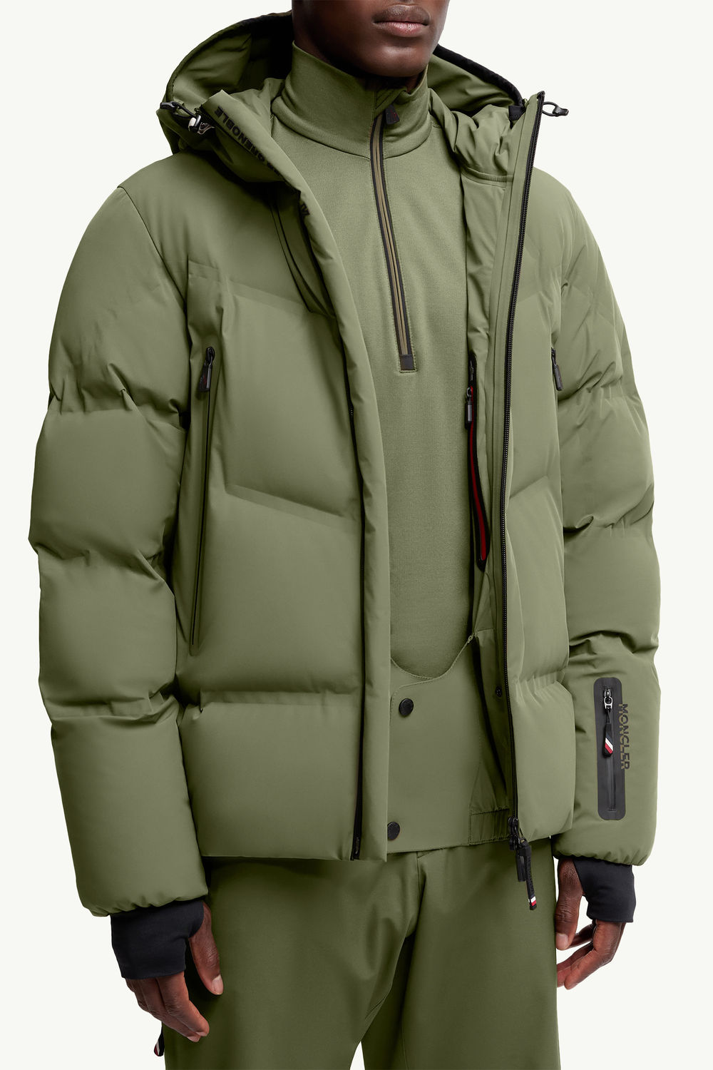 Angren Hooded Down Ski Jacket Men Sage Green Moncler 5