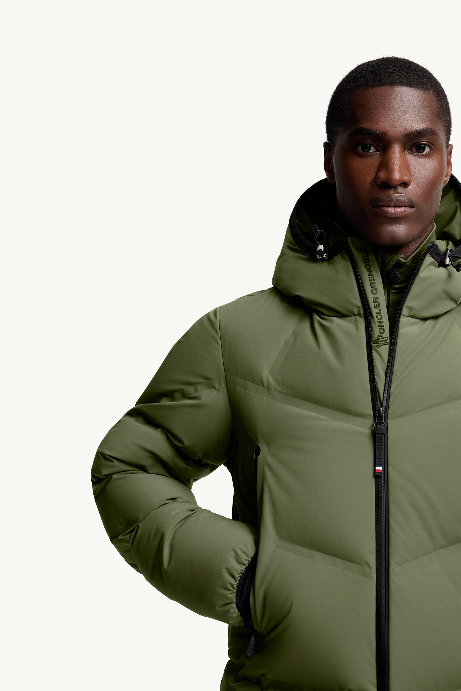Angren Hooded Down Ski Jacket Men Sage Green Moncler 6