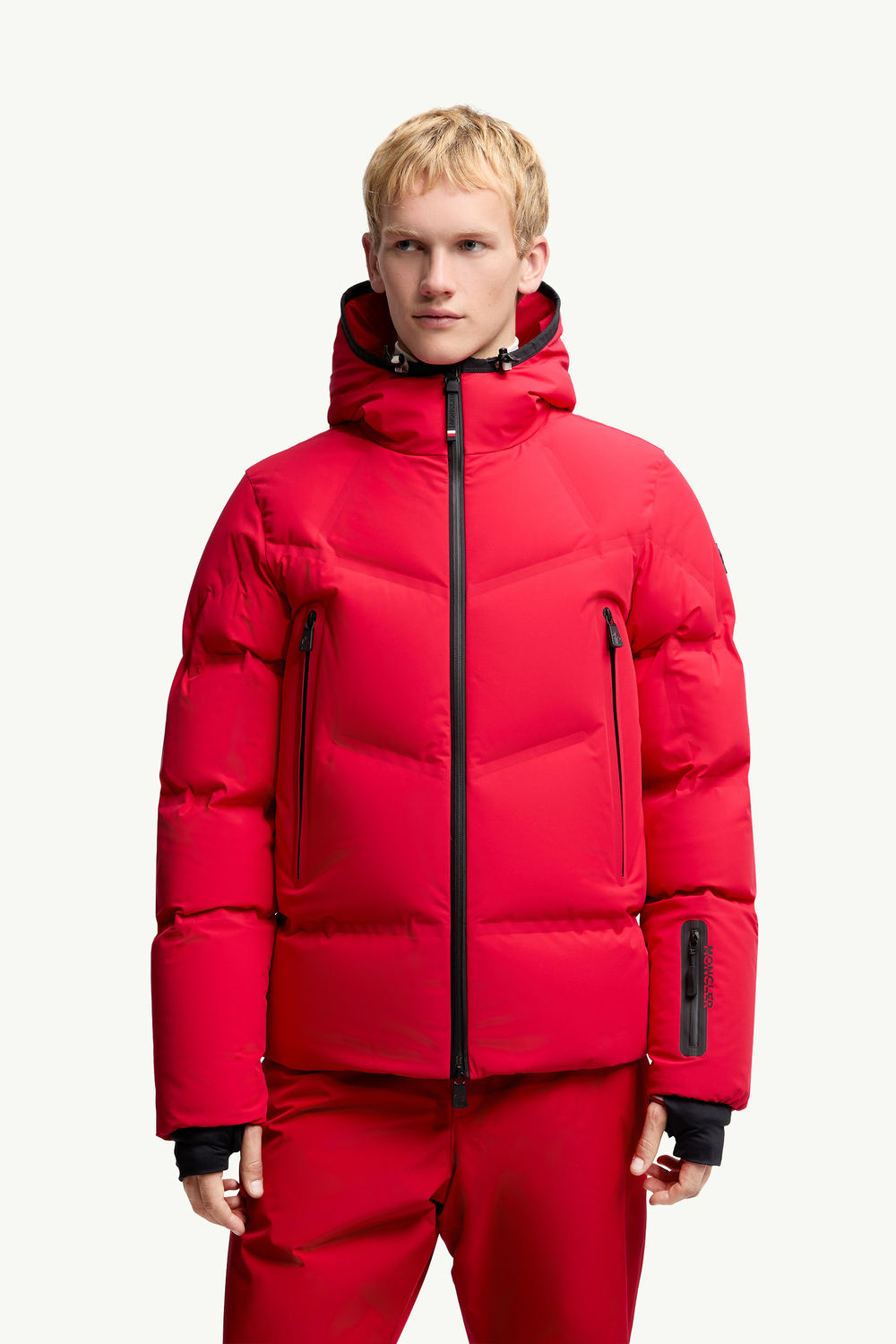 Angren Hooded Down Ski Jacket Men Dark Red Moncler 3