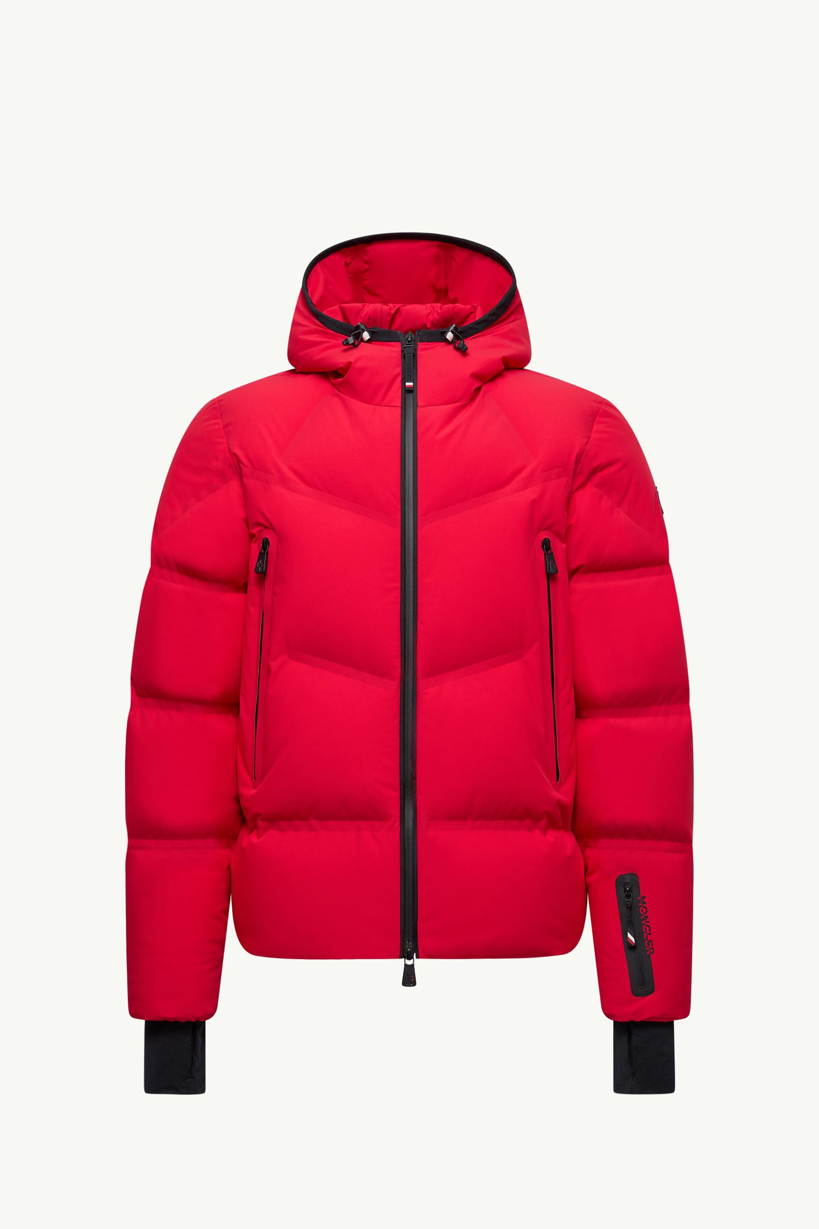 Dark Red Angren Hooded Down Ski Jacket - Short Down Jackets for