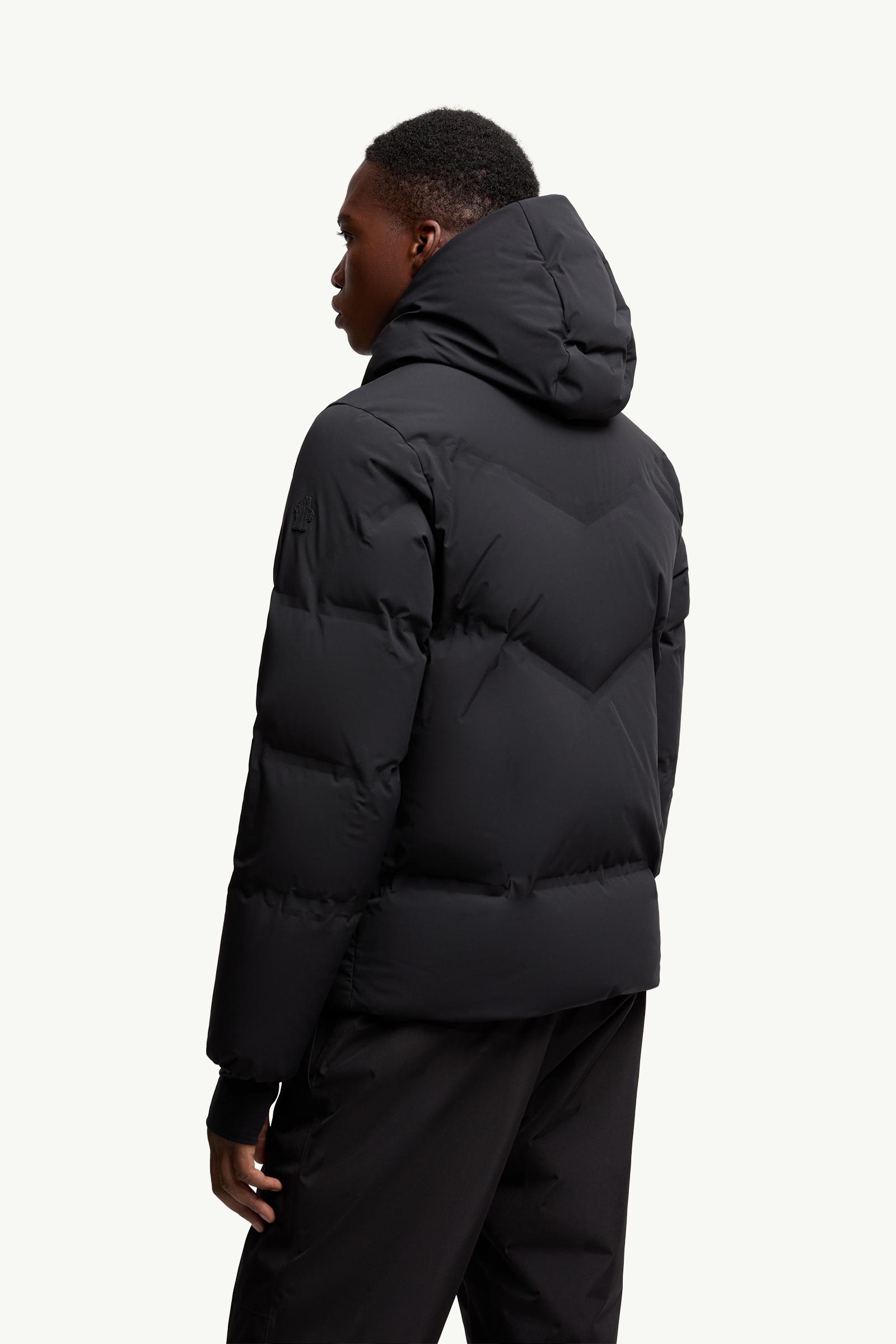 Black Angren Hooded Insulated Ski Jacket - Short Down Jackets for