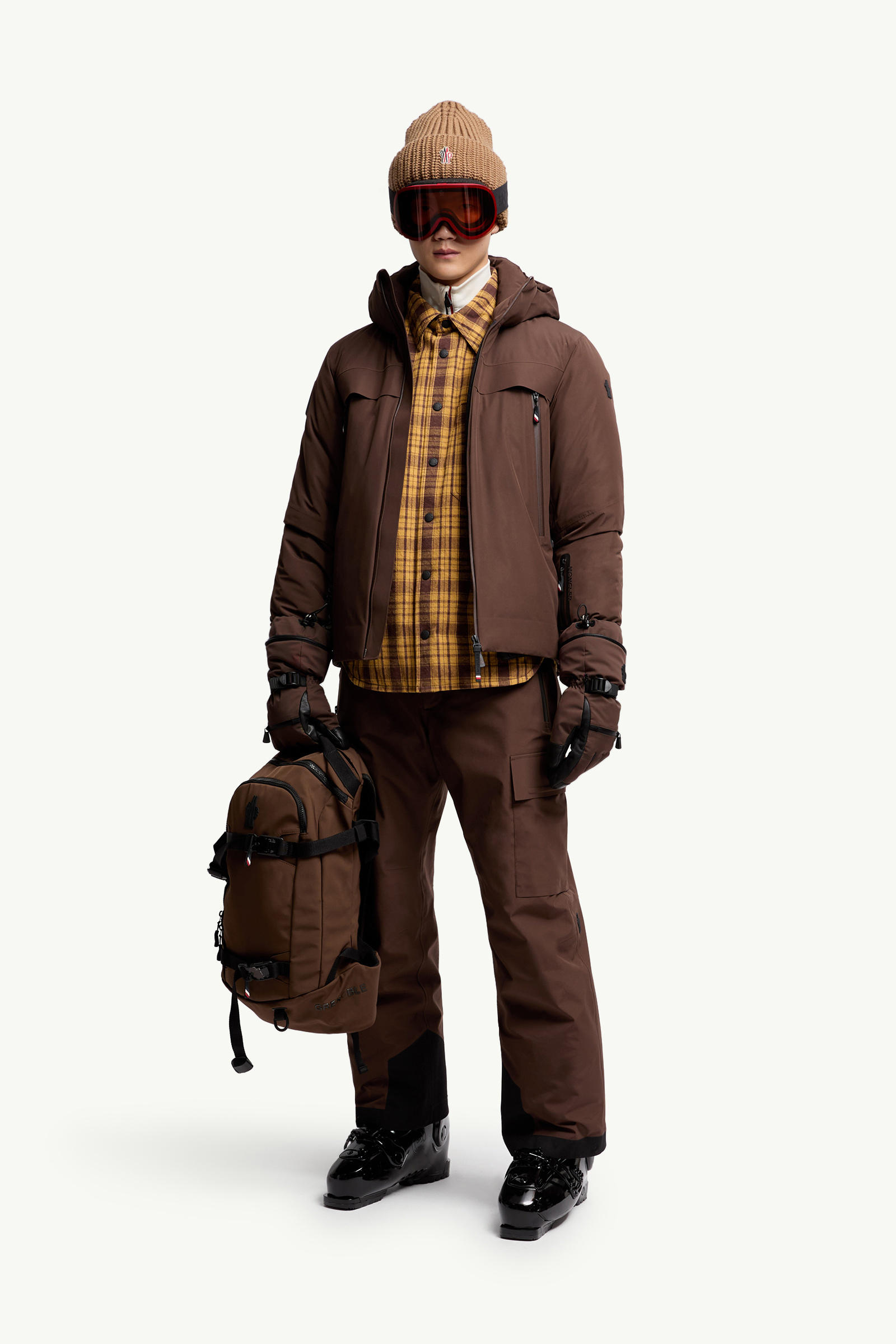 Balmhorn Hooded GORE-TEX Down Ski Jacket Men Brown Moncler 0