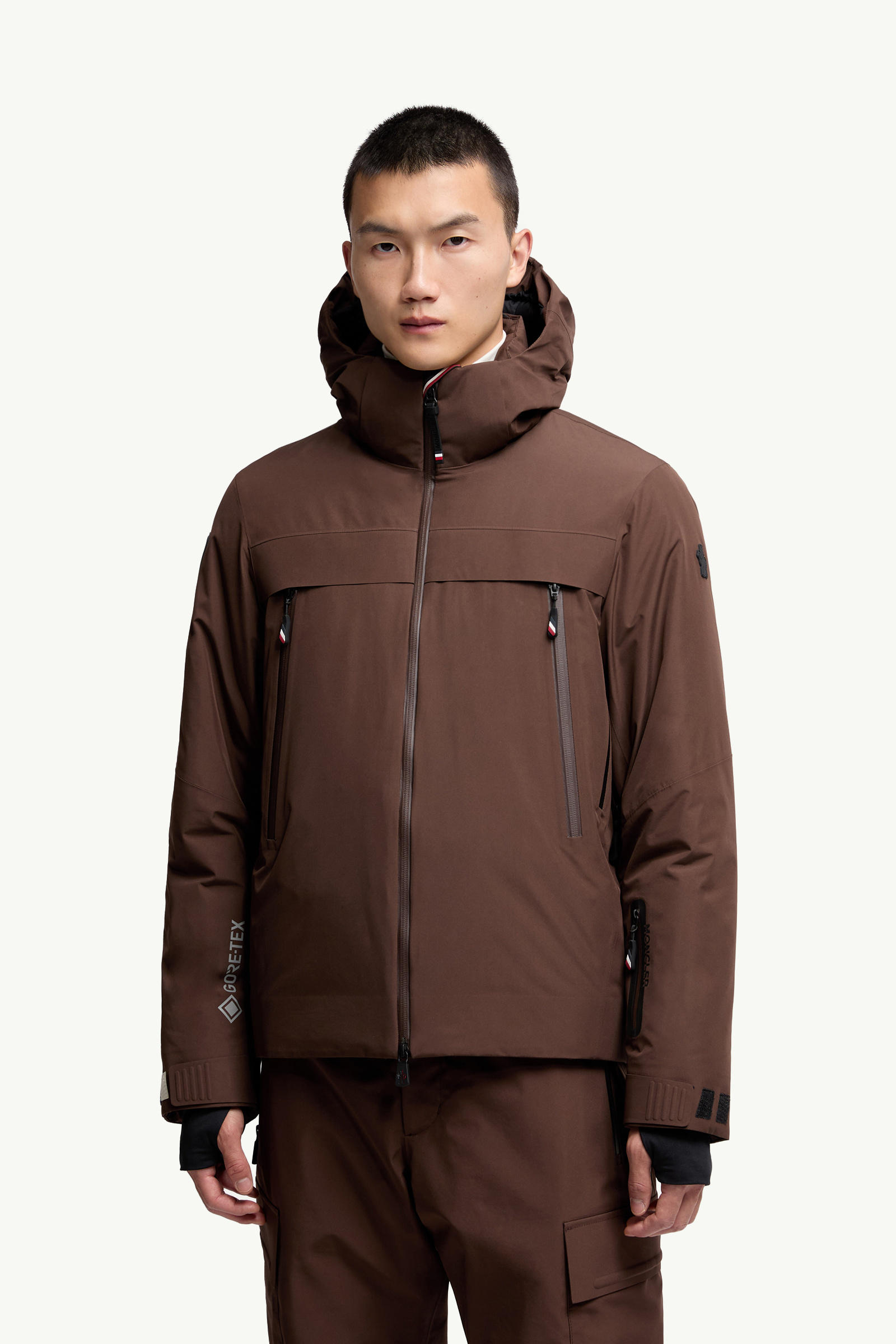 Balmhorn Hooded GORE-TEX Down Ski Jacket Men Brown Moncler 3