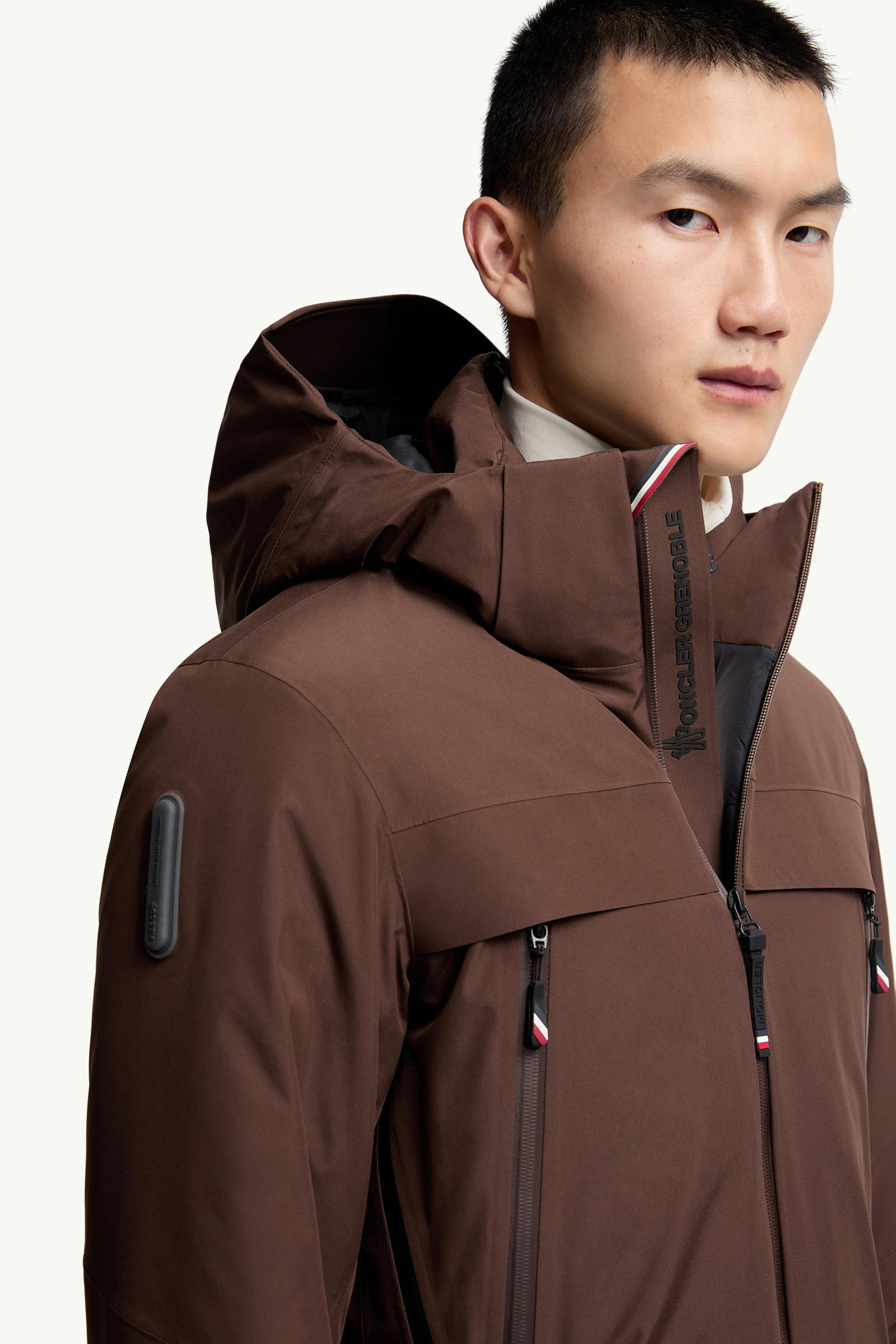 Balmhorn Hooded GORE-TEX Down Ski Jacket Men Brown Moncler 7