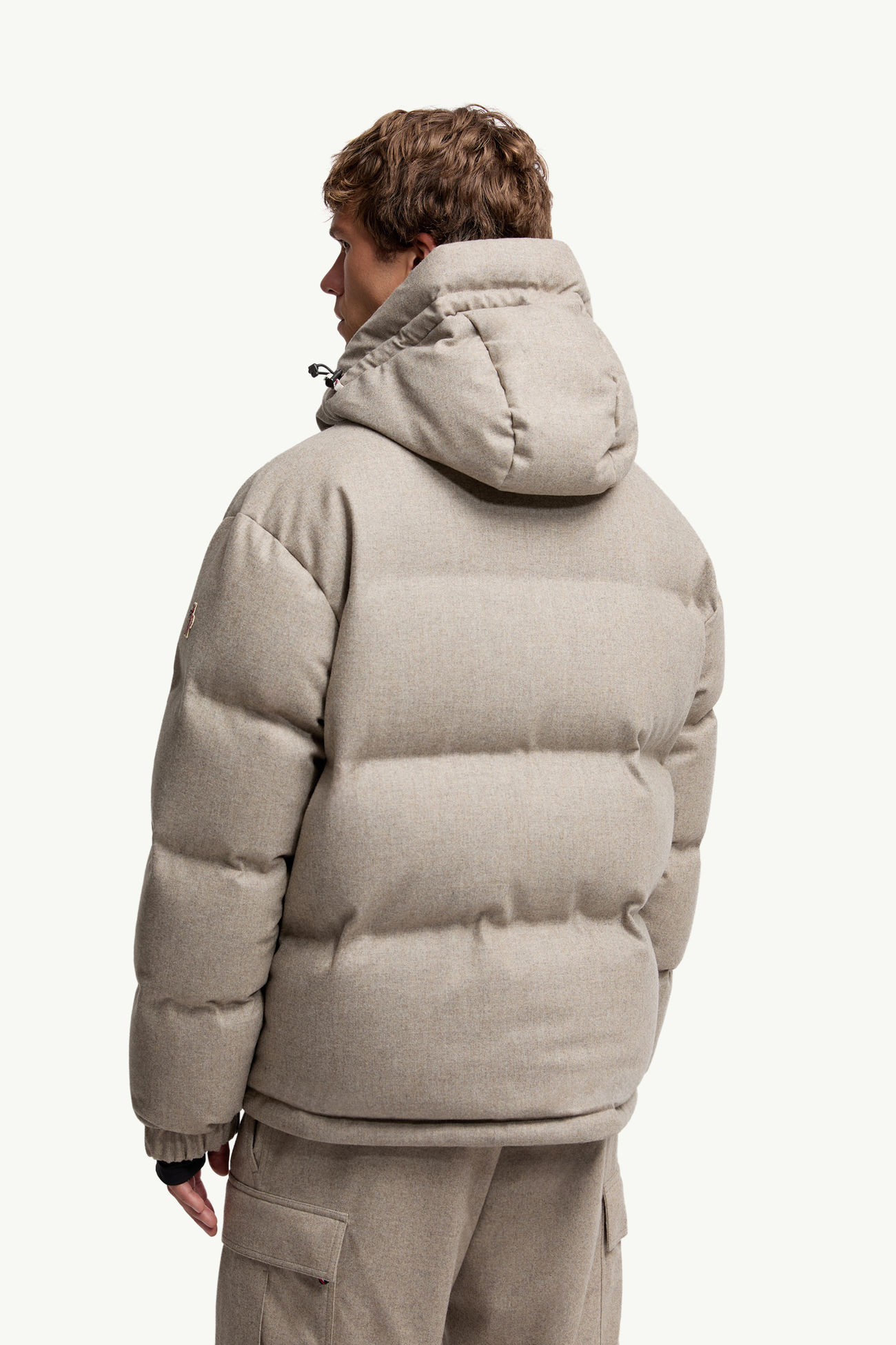 Krun Hooded Wool Down Ski Jacket Men Gray  Beige Moncler 4