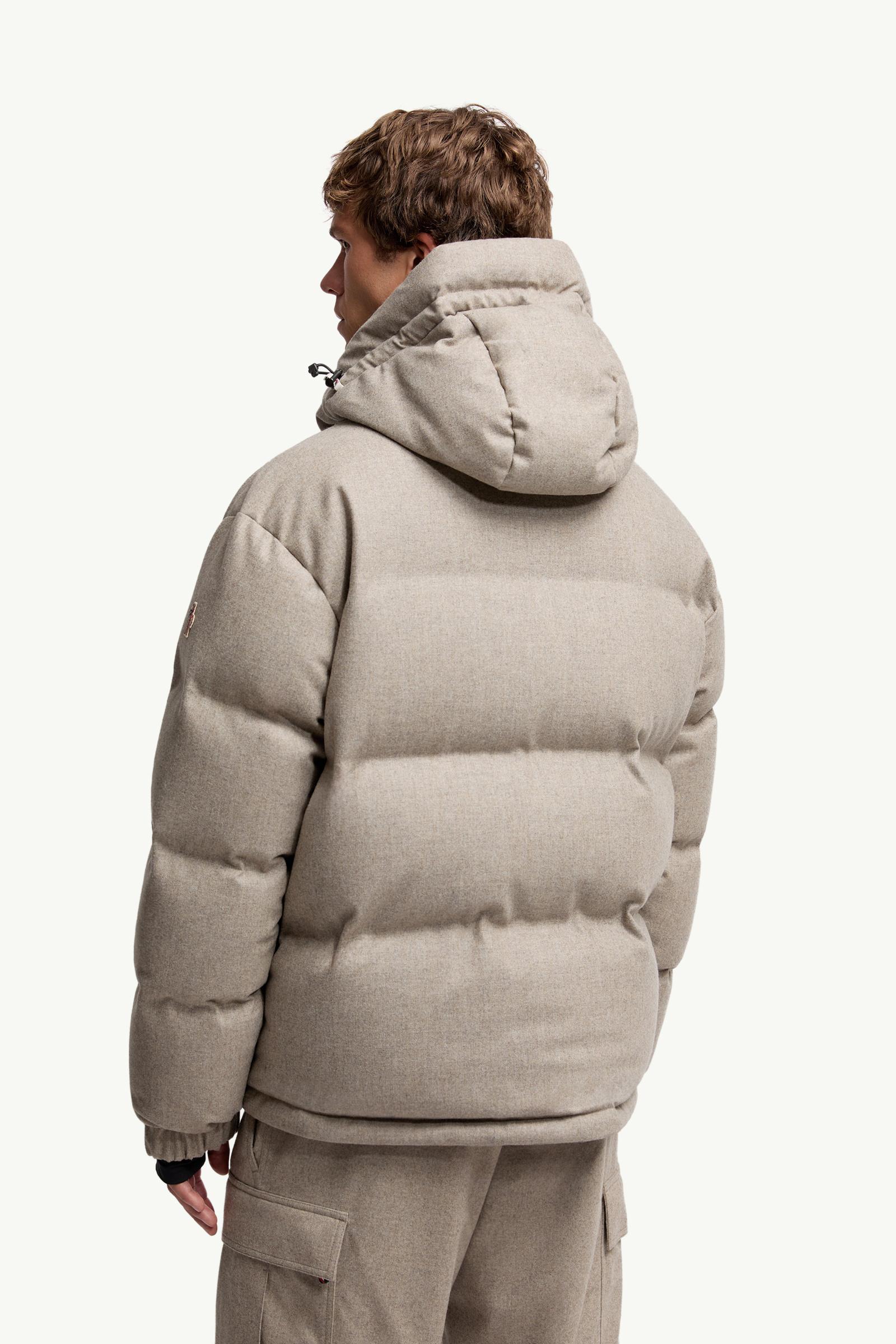 Grey Beige Krun Hooded Wool Insulated Ski Jacket - Ski Jackets for