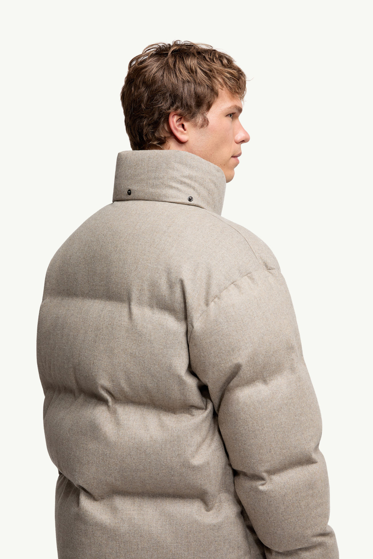 Krun連帽羊毛滑雪羽絨外套 男士 灰米色 Moncler 7