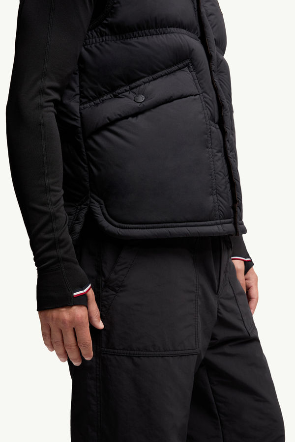 Gilet Imbottito in Piuma Aul Uomo Nero Moncler 6