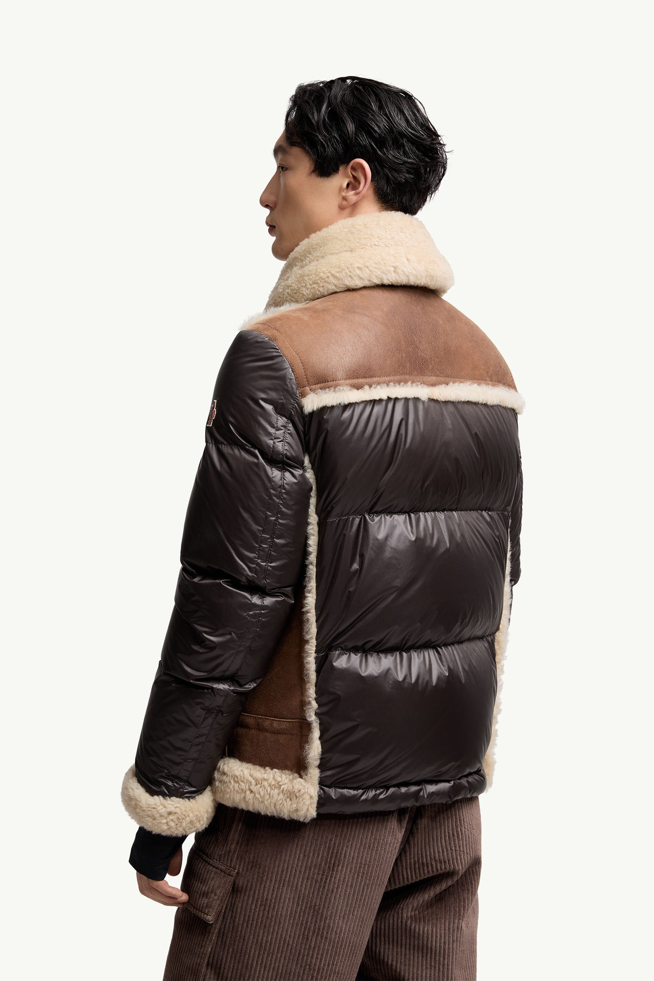 Plumífero de lana de oveja joven y napa Argens Hombre Marrón Moncler 4