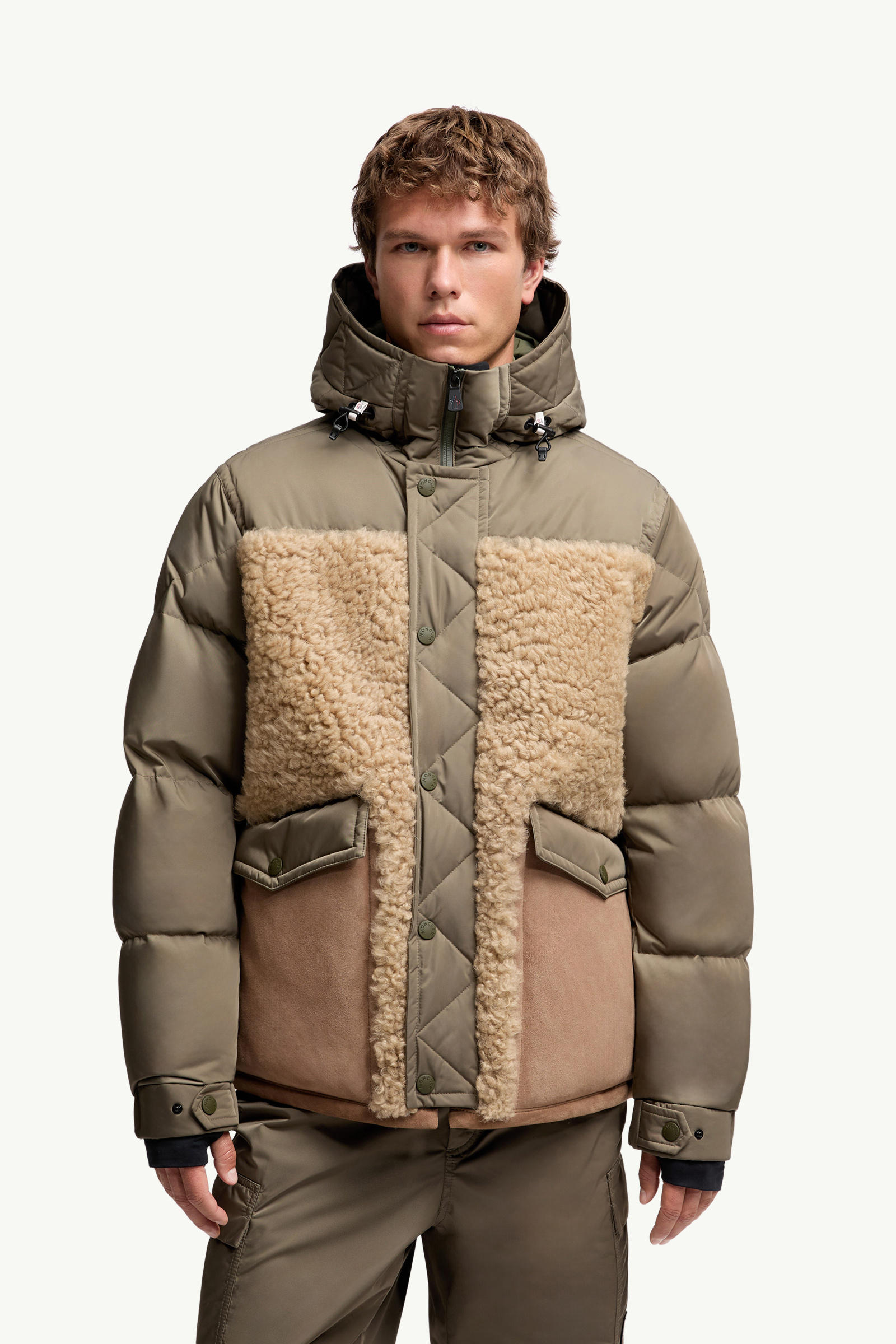 Grifford男士羊毛连帽短款羽绒夹克外套 男士 橄榄绿 Moncler 3