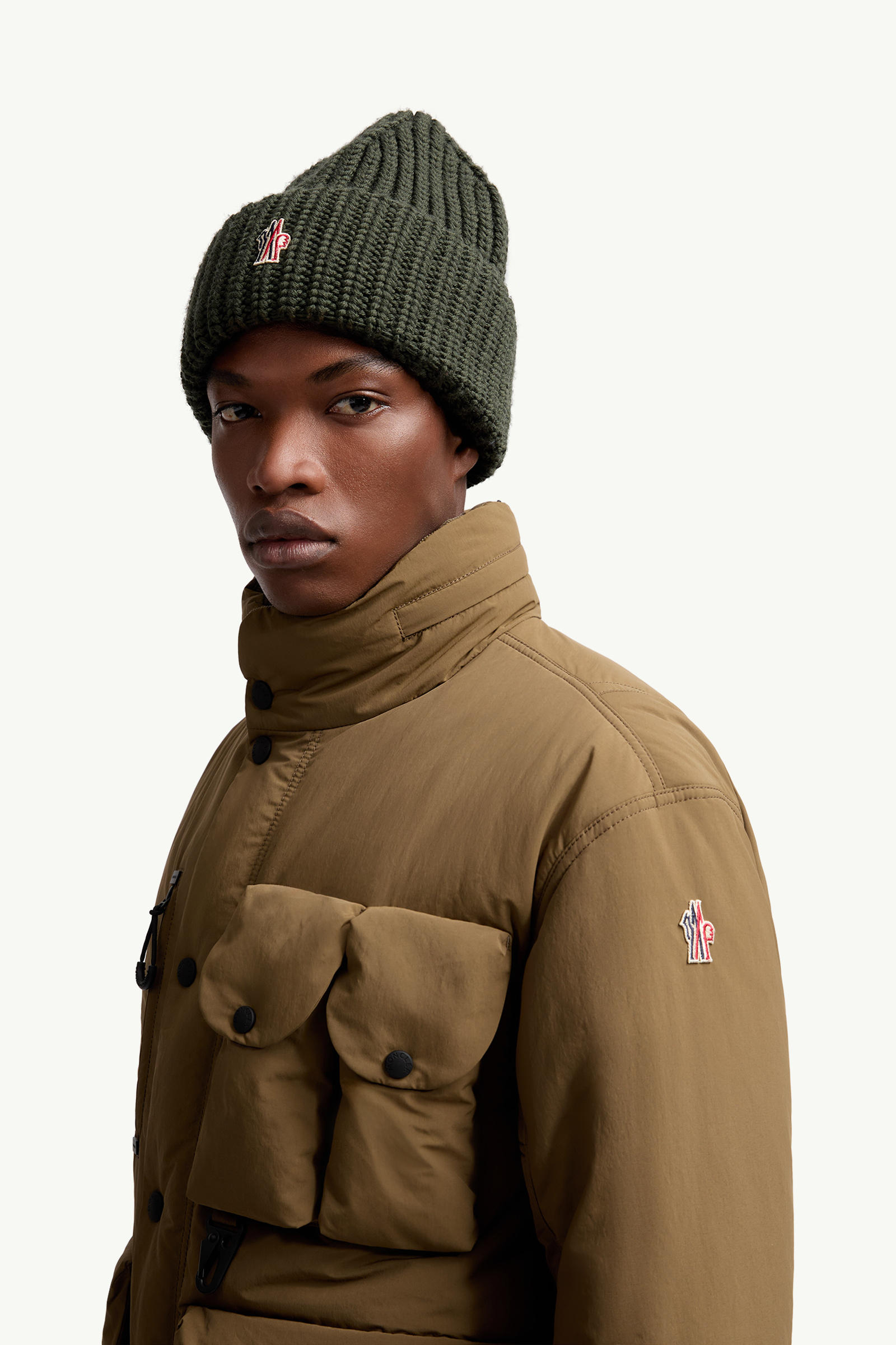 Biganos Short Down Jacket Men Khaki Moncler 1