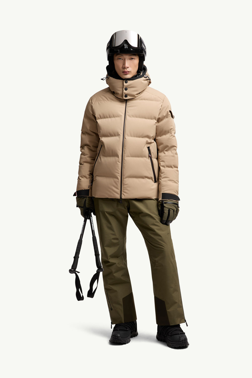 Montgetech Hooded Short Down Jacket Men Light Beige Moncler 0