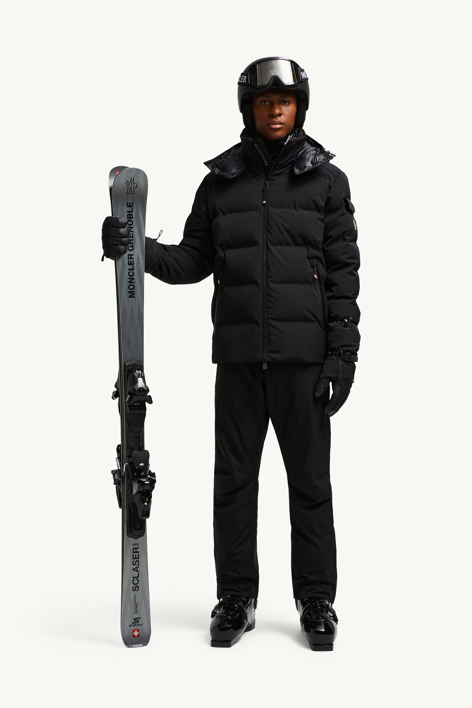 Montgetech Daunen-Skijacke mit Kapuze Herren Schwarz Moncler 0