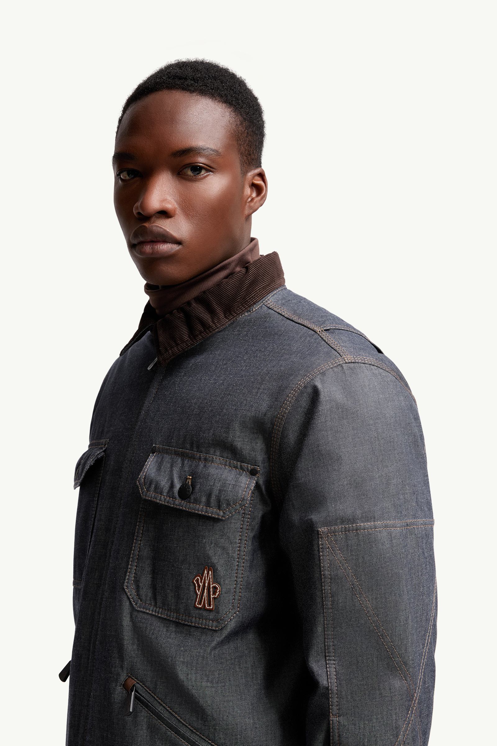 Croatan Denim Down Ski Jacket Men Dark Gray Moncler 1