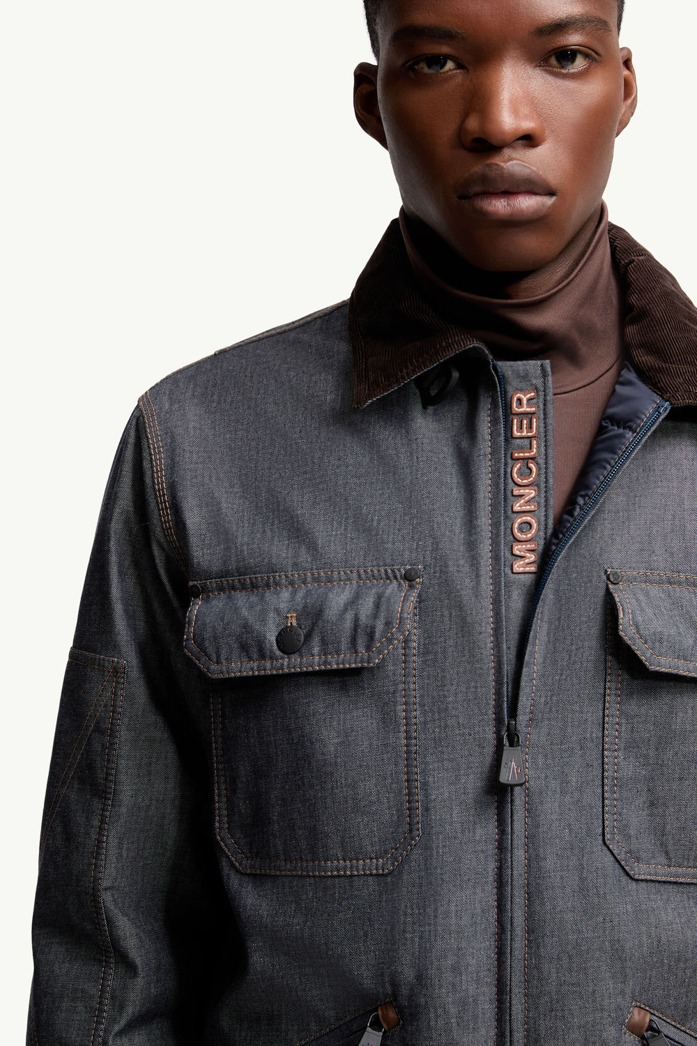 Croatan Denim Down Ski Jacket Men Dark Gray Moncler 6