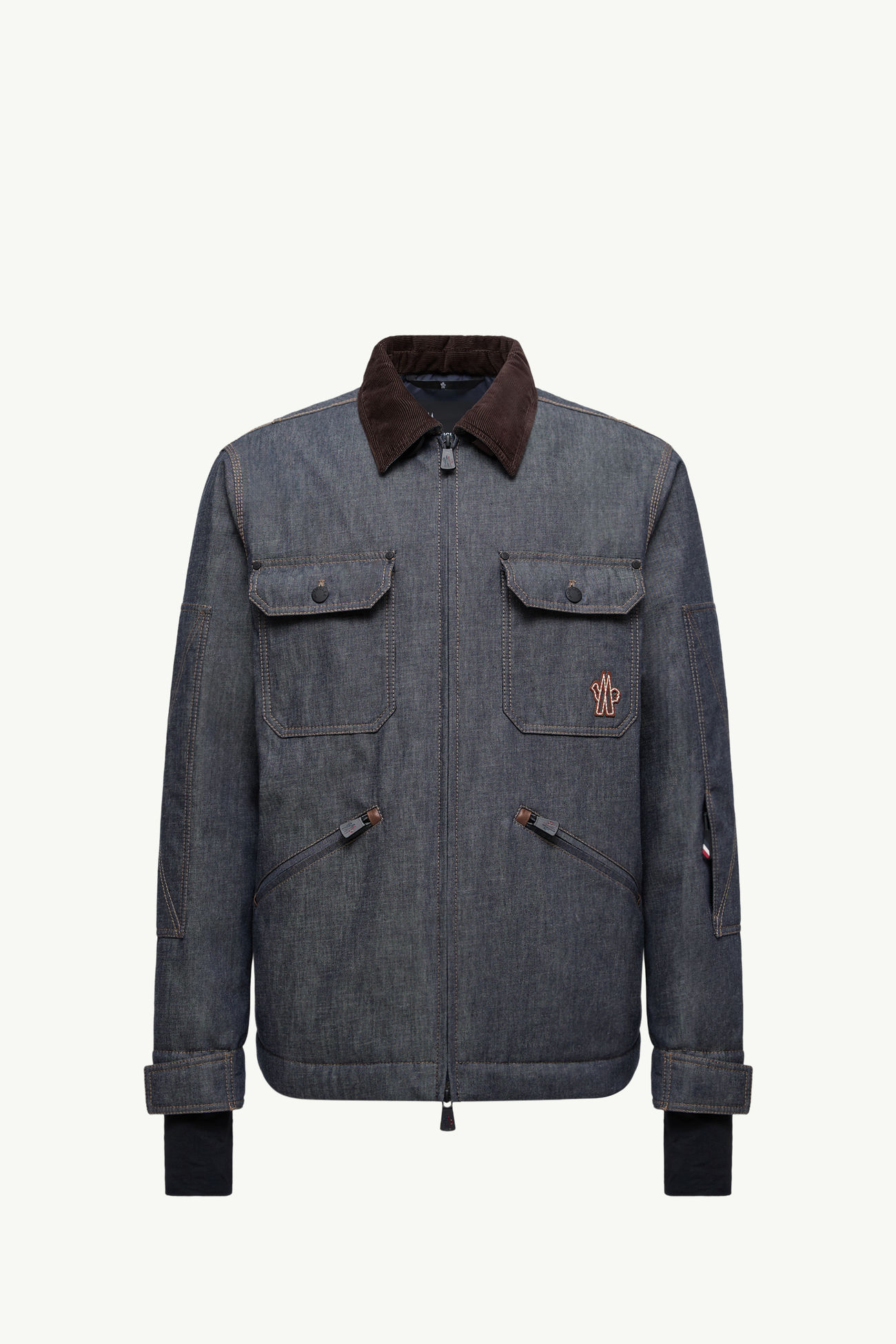 Croatan Denim Down Ski Jacket Men Dark Grey Moncler 2