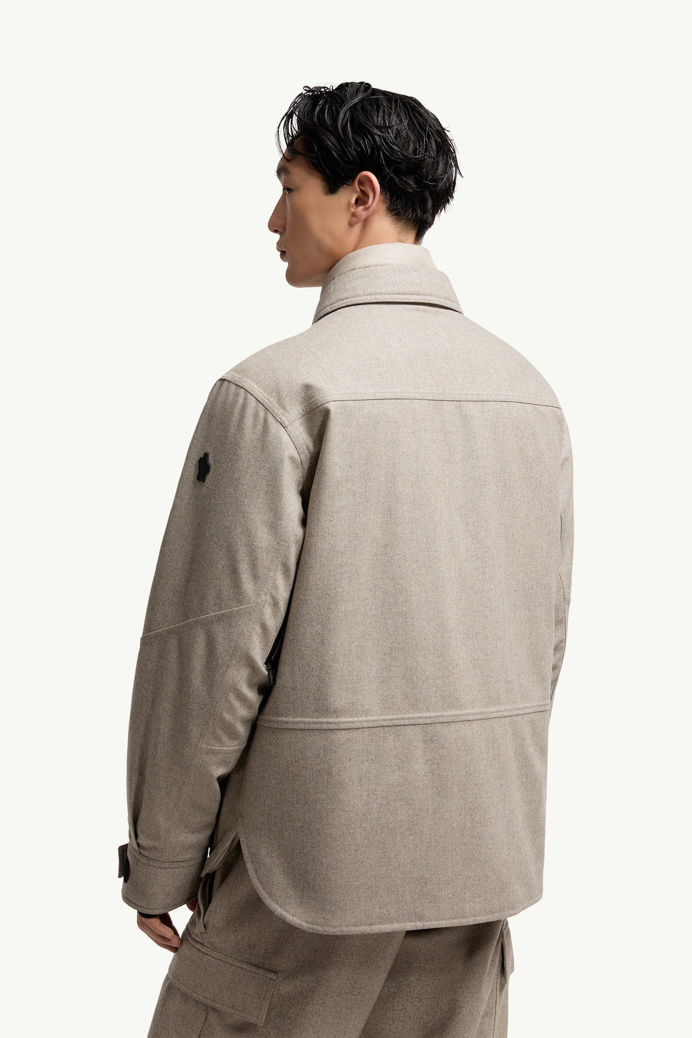 Giacca camicia imbottita in lana Antuco Uomo Grigio Beige Moncler 4