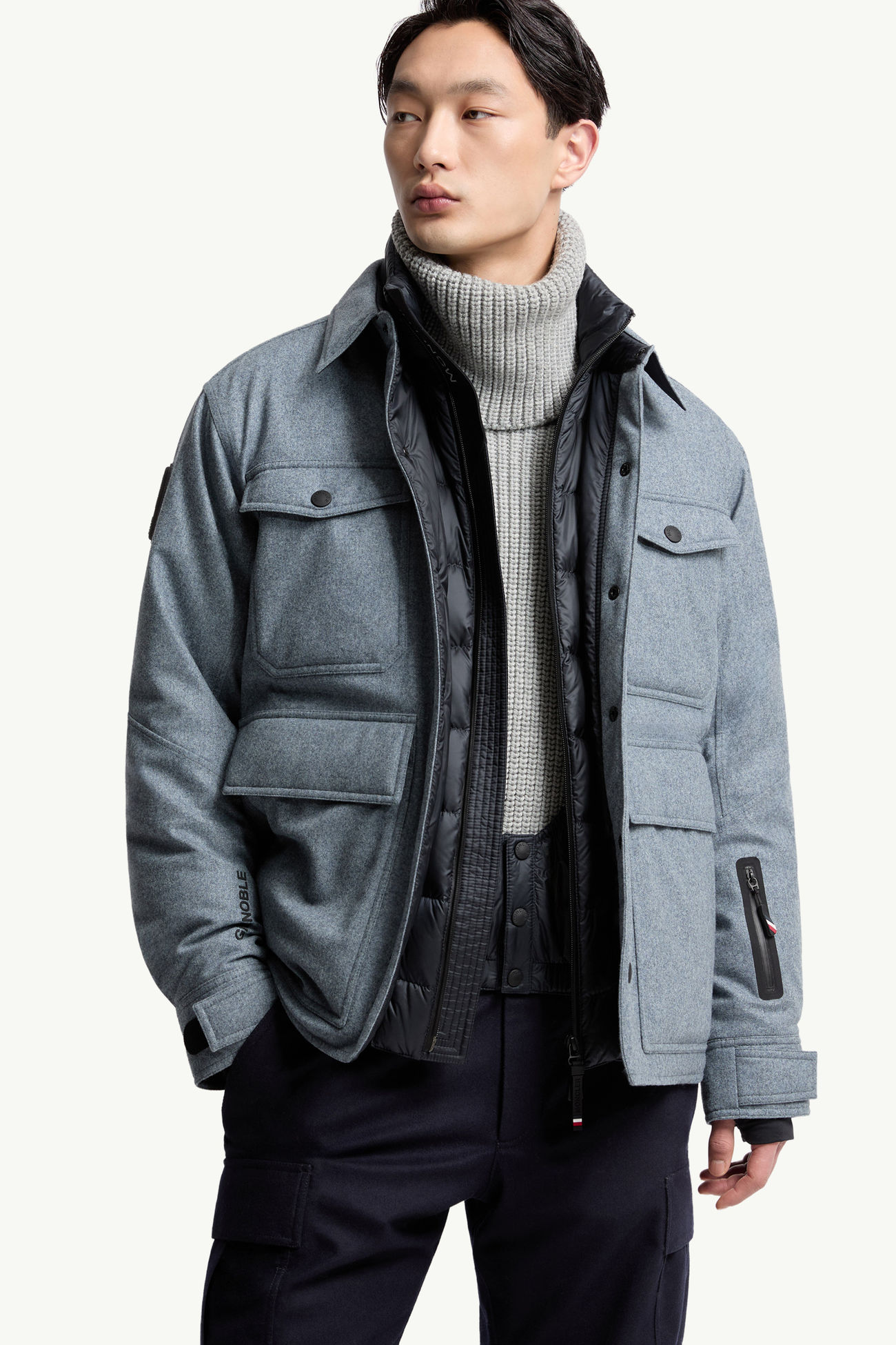 Chaqueta camisera con plumón Antuco Hombre Azul cobalto Moncler 6
