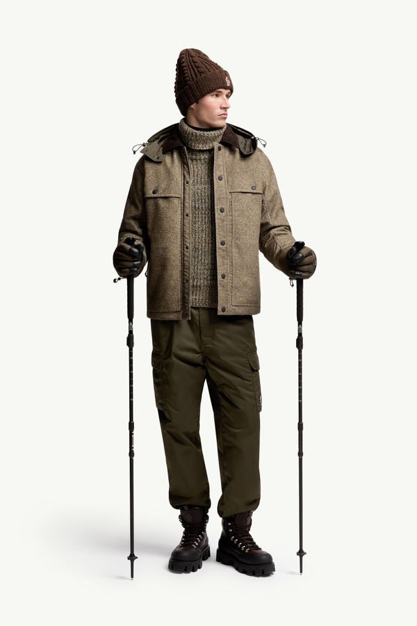 Piumino Corto Kalinzu in Fustagno di Cotone Uomo Grigio Pietra Moncler 0