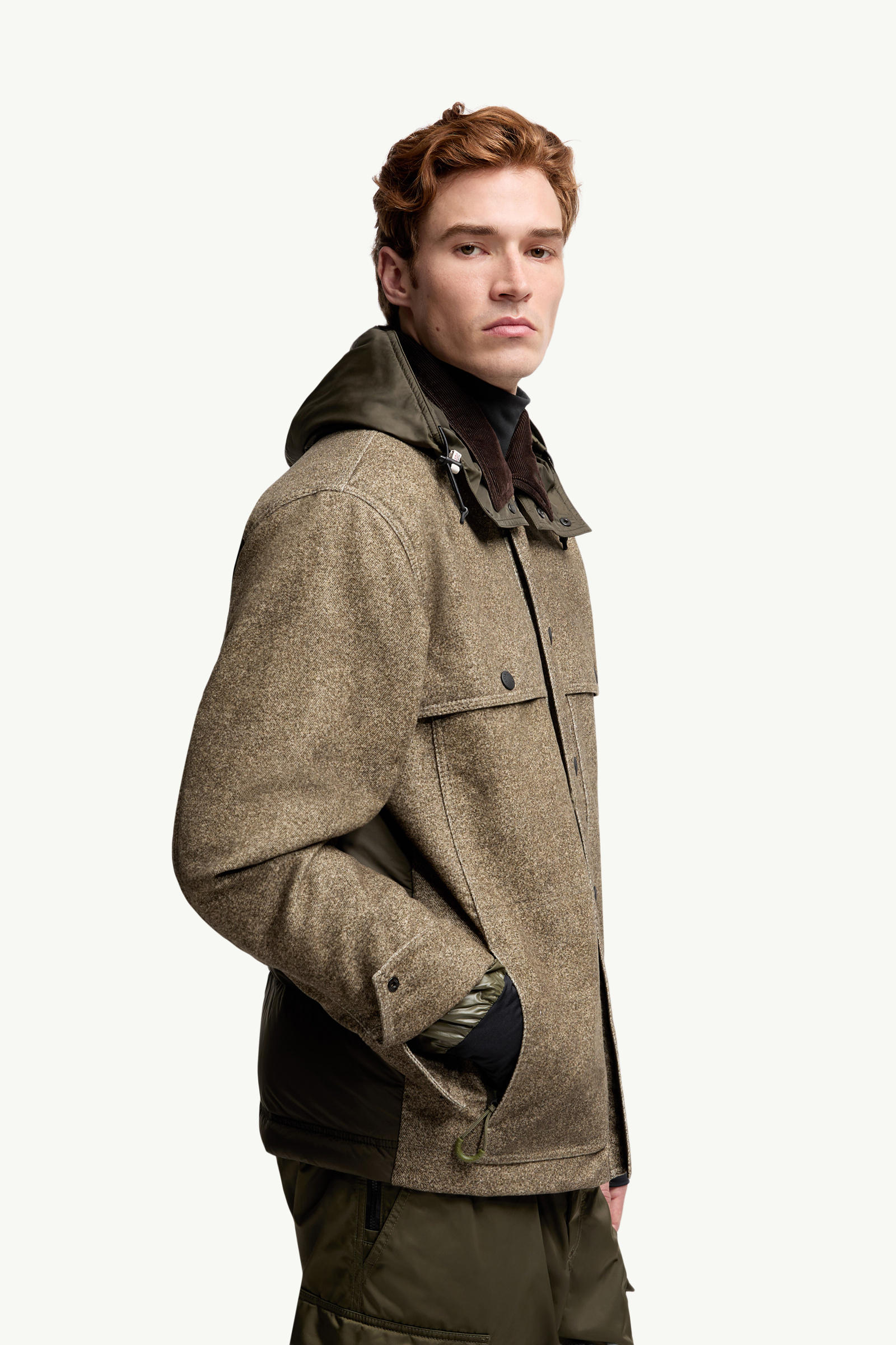 Kalinzu Cotton Moleskin Short Down Jacket Men Stone Gray Moncler 5