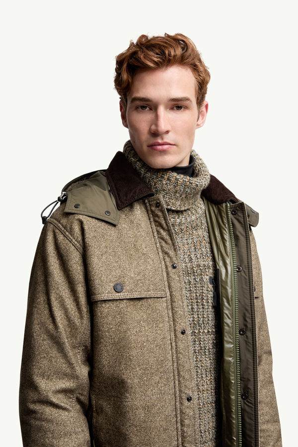 Piumino Corto Kalinzu in Fustagno di Cotone Uomo Grigio Pietra Moncler 6