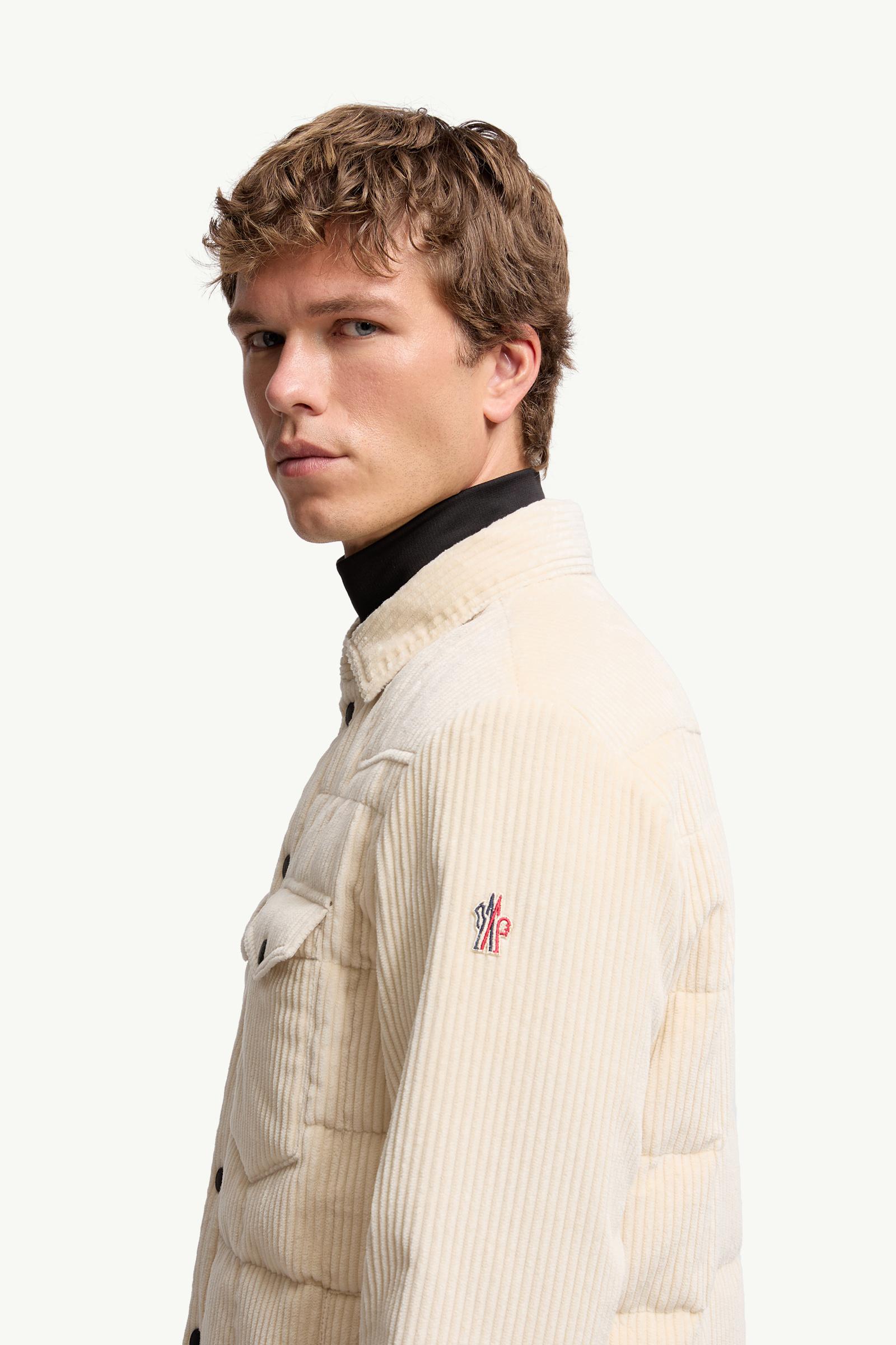 White Ivory Gelt Corduroy Down Shirt Jacket - Shirt Jackets for