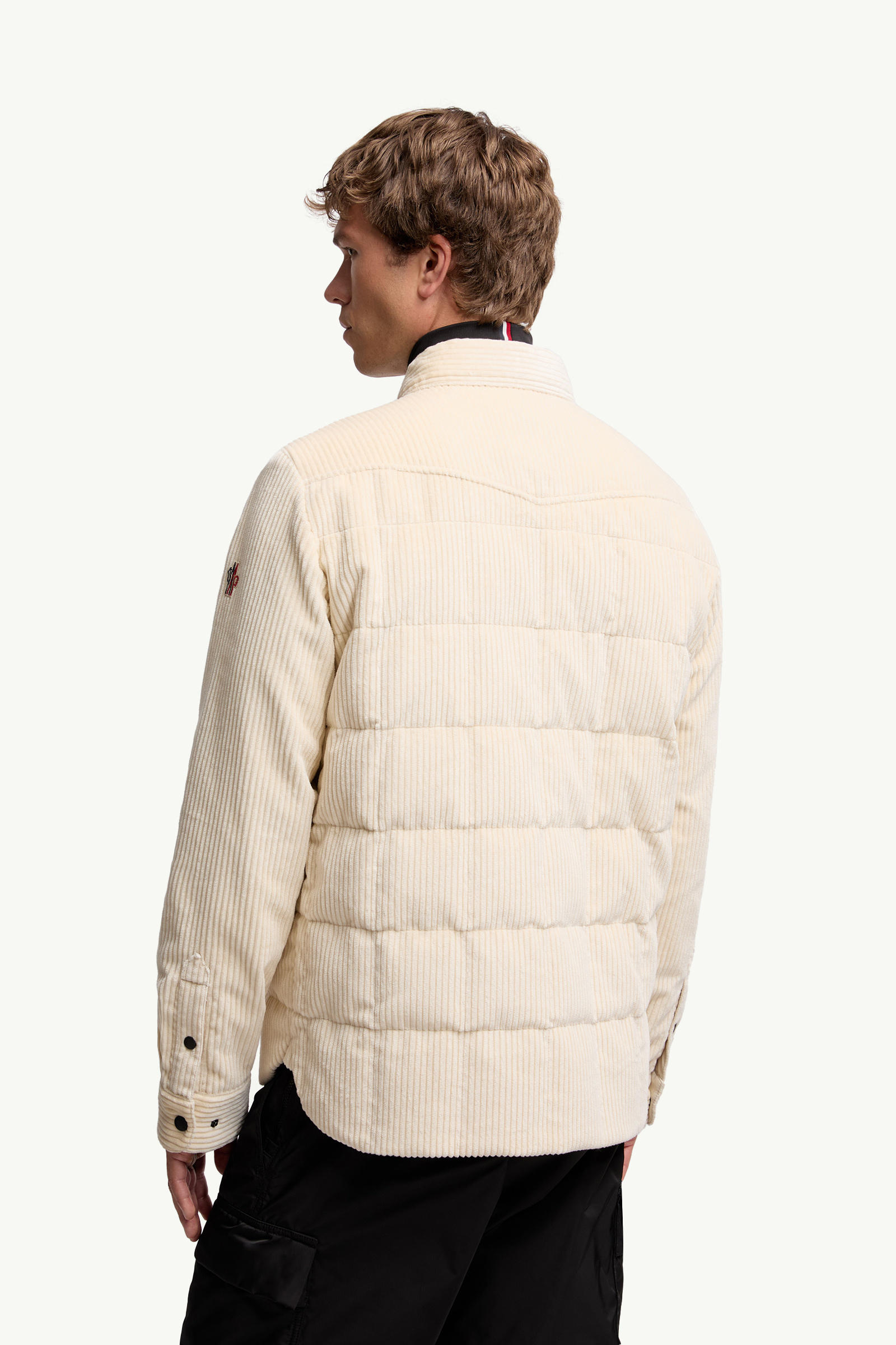 Gelt Corduroy Down Shirt Jacket Men White Ivory Moncler 4