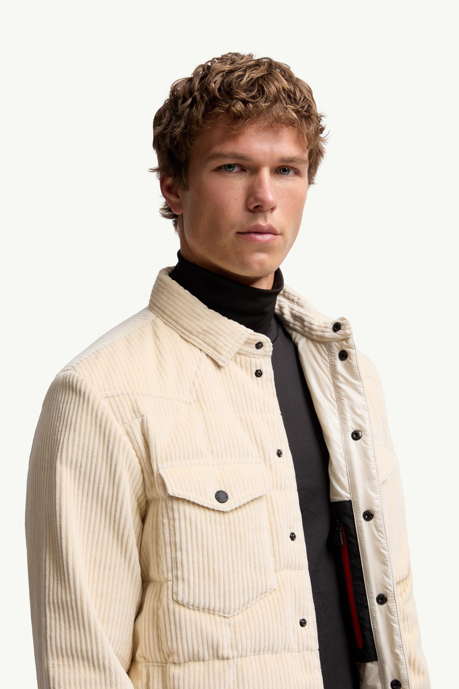 White Ivory Gelt Corduroy Down Shirt Jacket - Shirt Jackets for