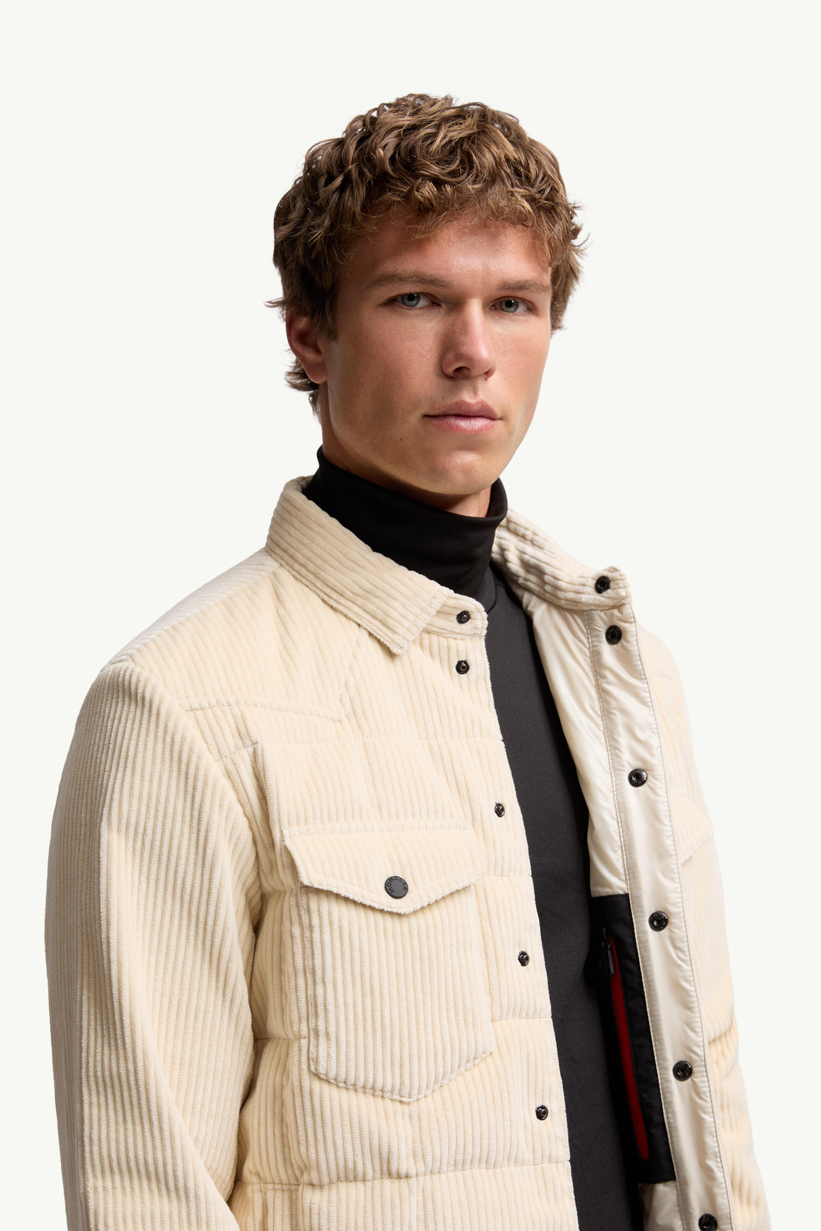 Gelt Corduroy Down Shirt Jacket Men White Ivory Moncler 5