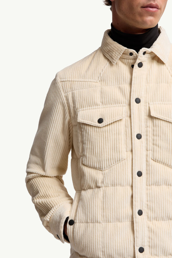 Gelt Corduroy Down Shirt Jacket Men White Ivory Moncler 6
