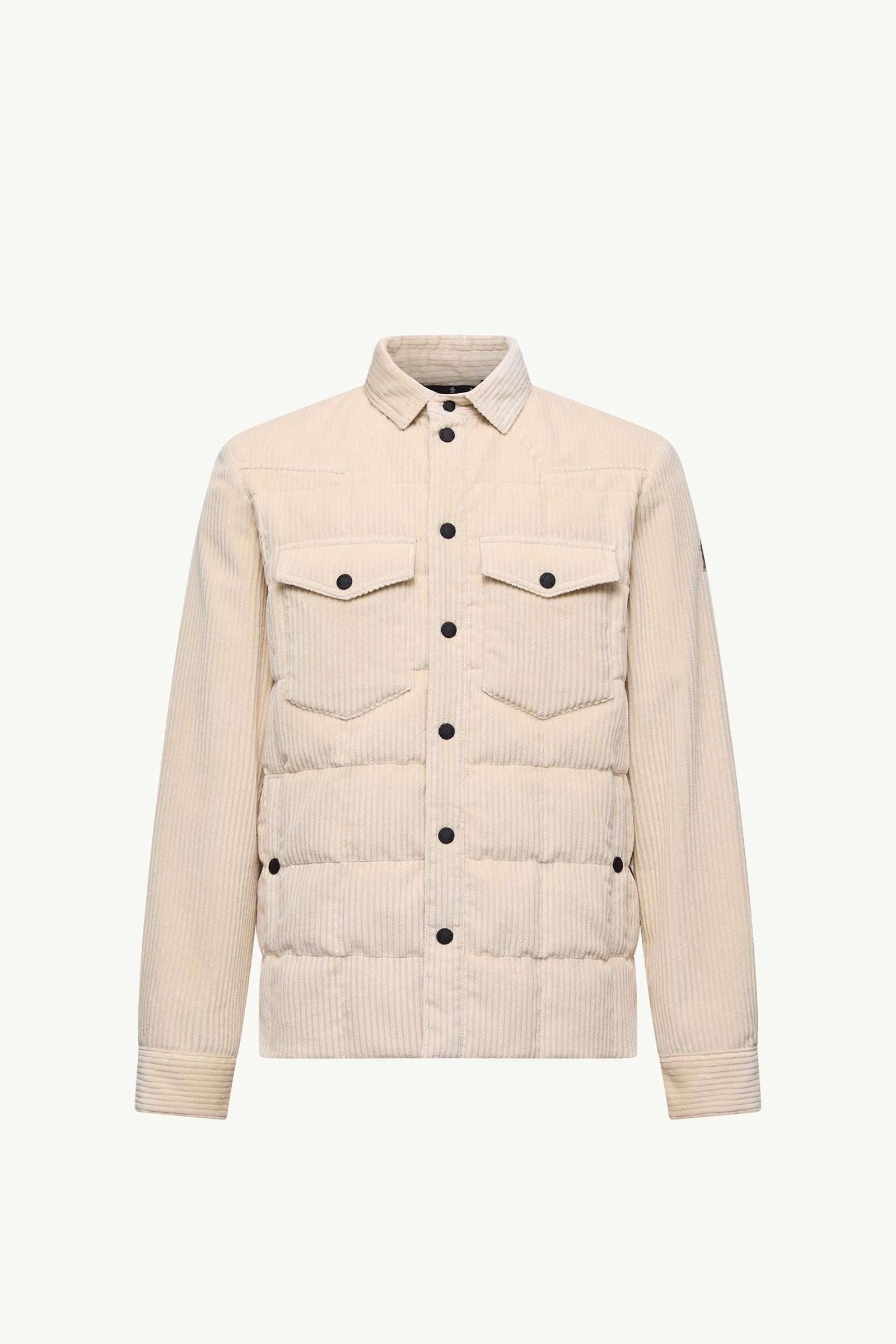 White Ivory Gelt Corduroy Down Shirt Jacket - Shirt Jackets for