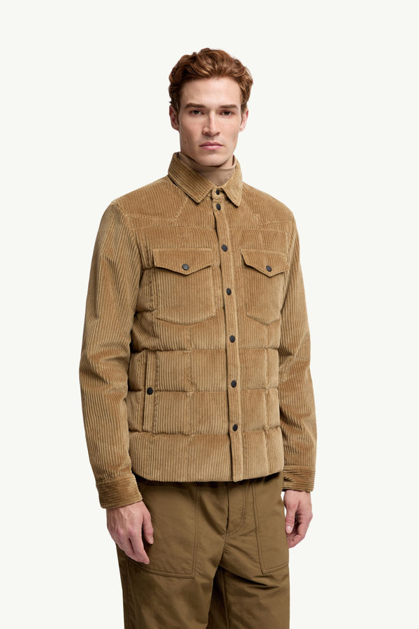 Gelt Corduroy Down Shirt Jacket Men Beige Moncler 3