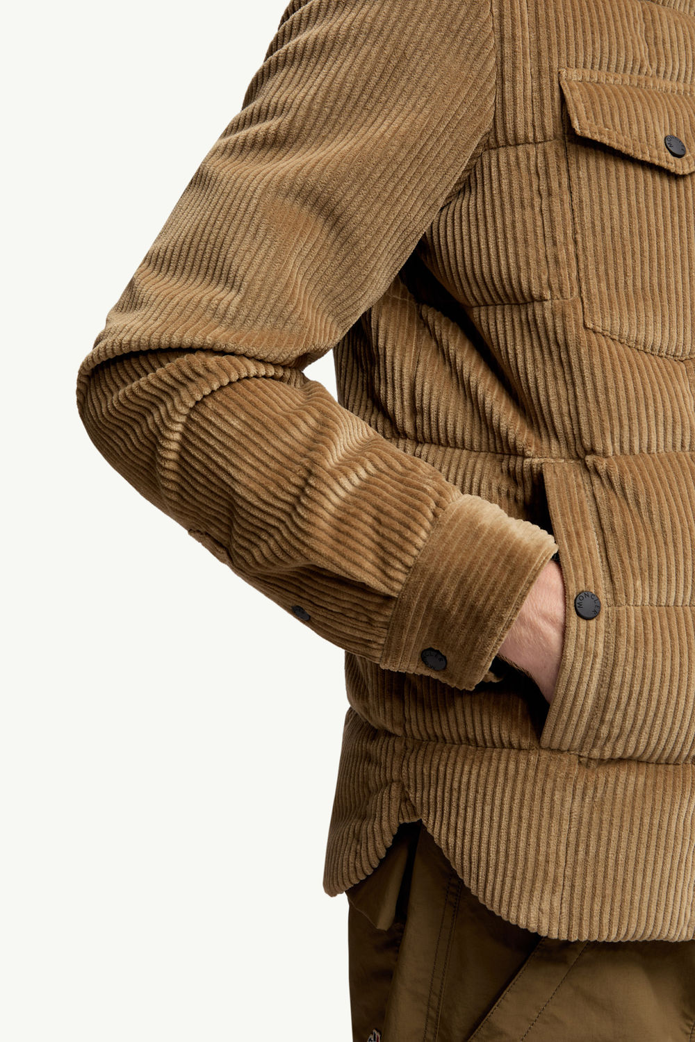 Gelt Corduroy Down Shirt Jacket Men Beige Moncler 6