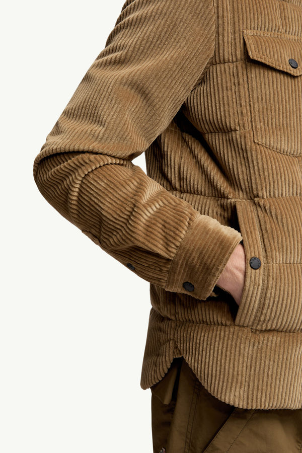 Gelt Corduroy Down Shirt Jacket Men Beige Moncler 6