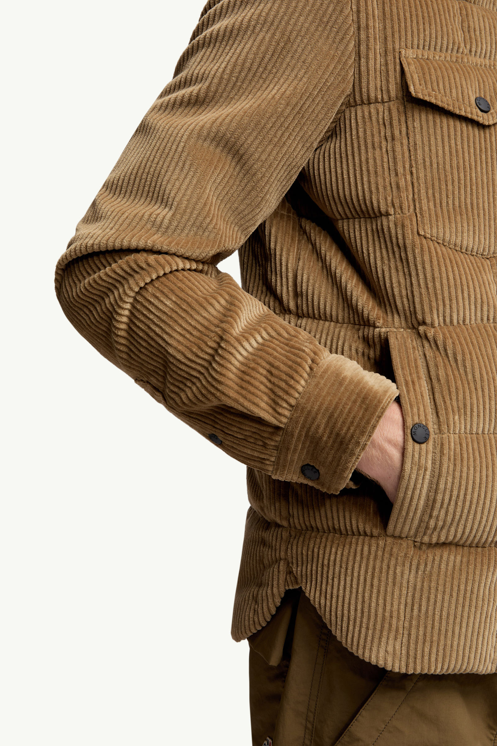 Gelt Corduroy Down Shirt Jacket Men Beige Moncler 6