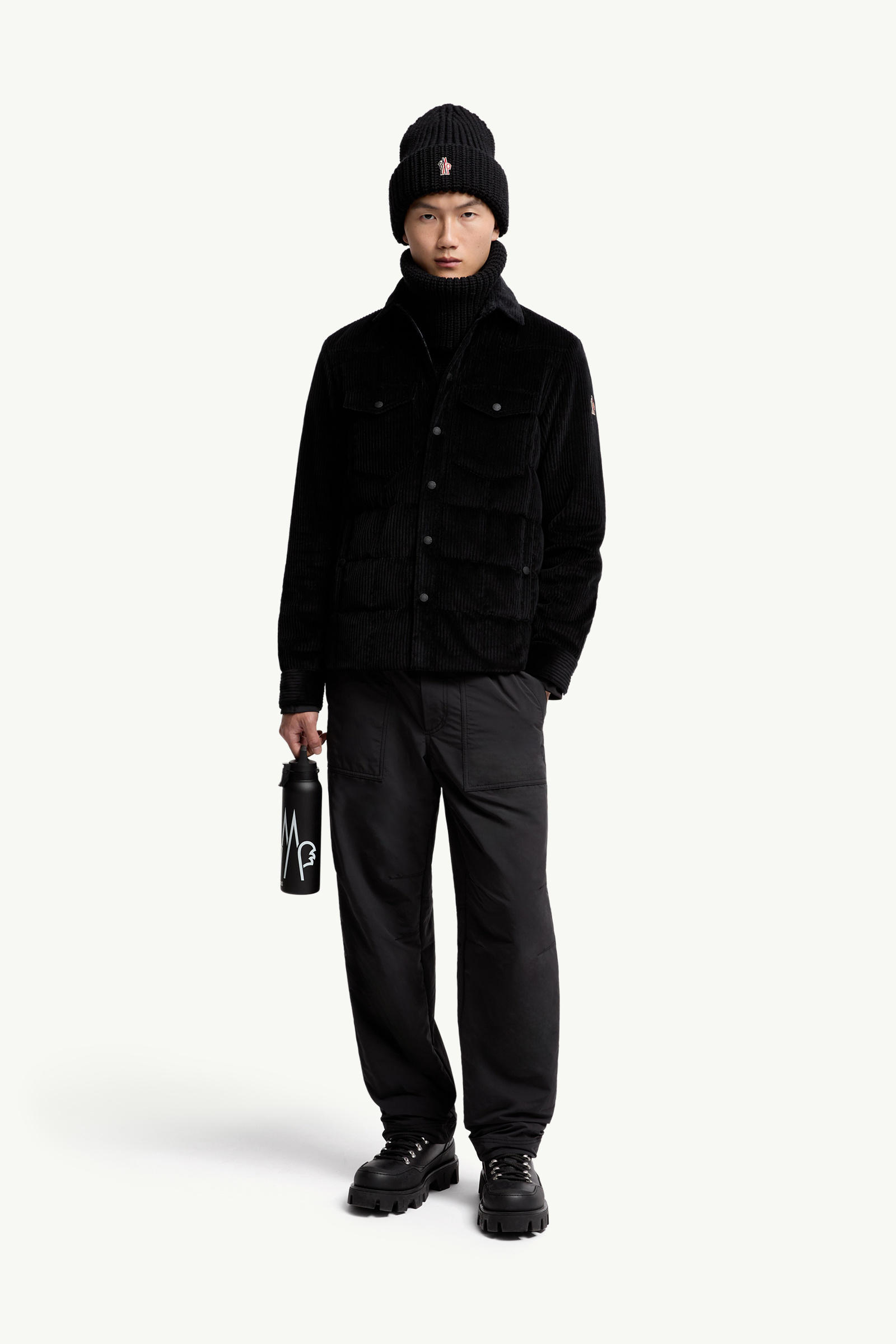 Gelt男士灯芯绒羽绒衬衫式夹克外套 男士 黑色 Moncler 0