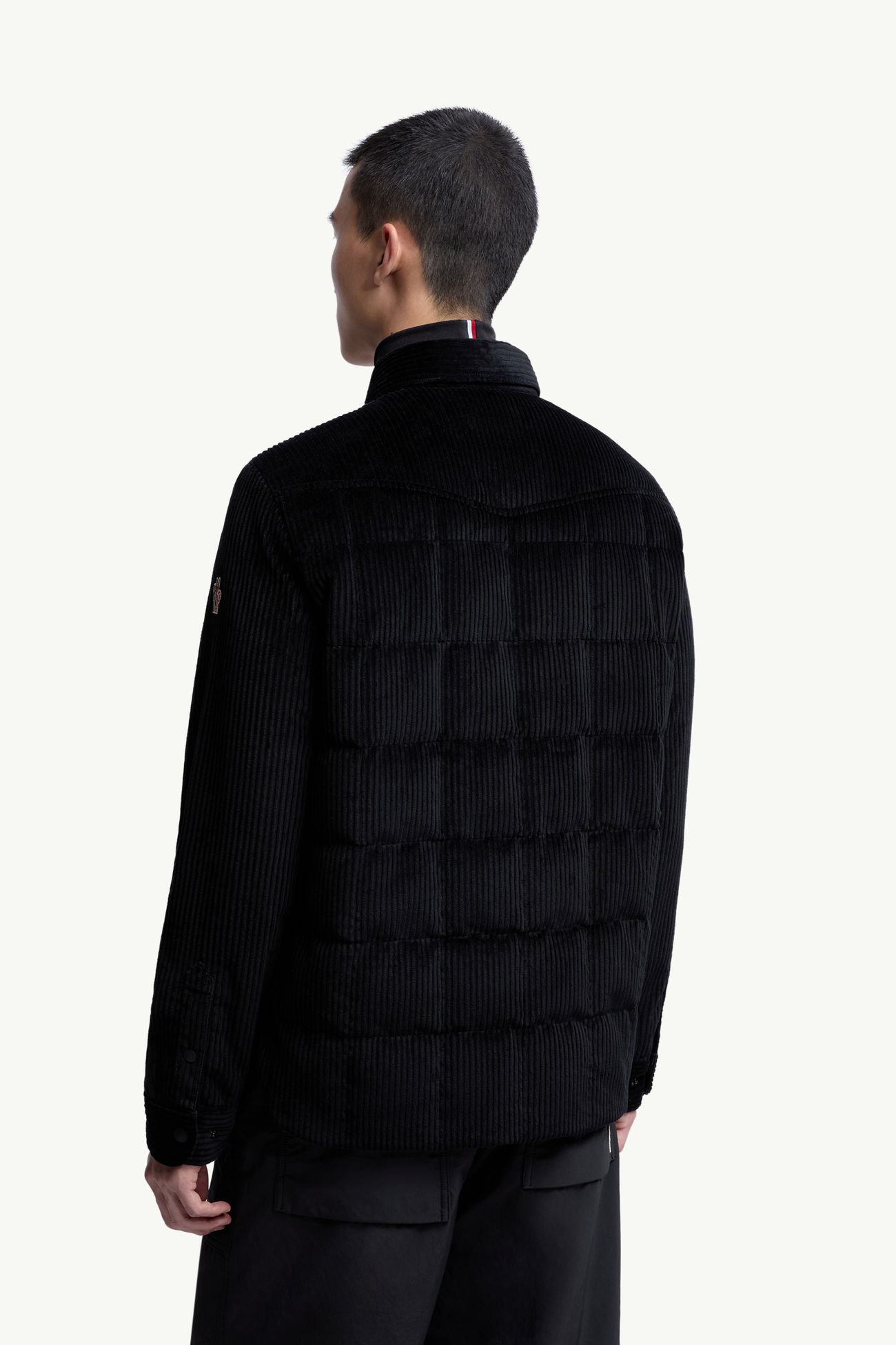 Gelt Cord-Daunen-Hemdjacke Herren Schwarz Moncler 4