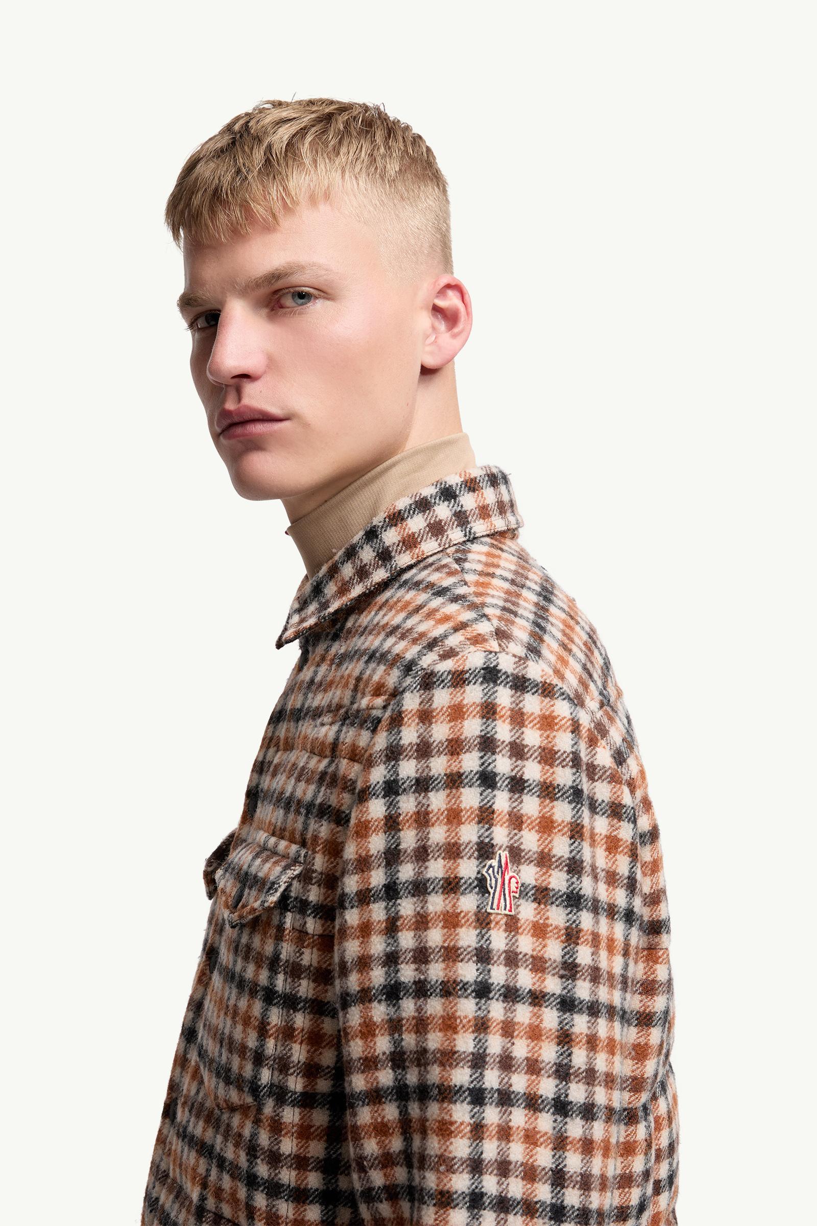 Giacca camicia imbottita Gelt in lana Uomo Nero & Beige Moncler 1