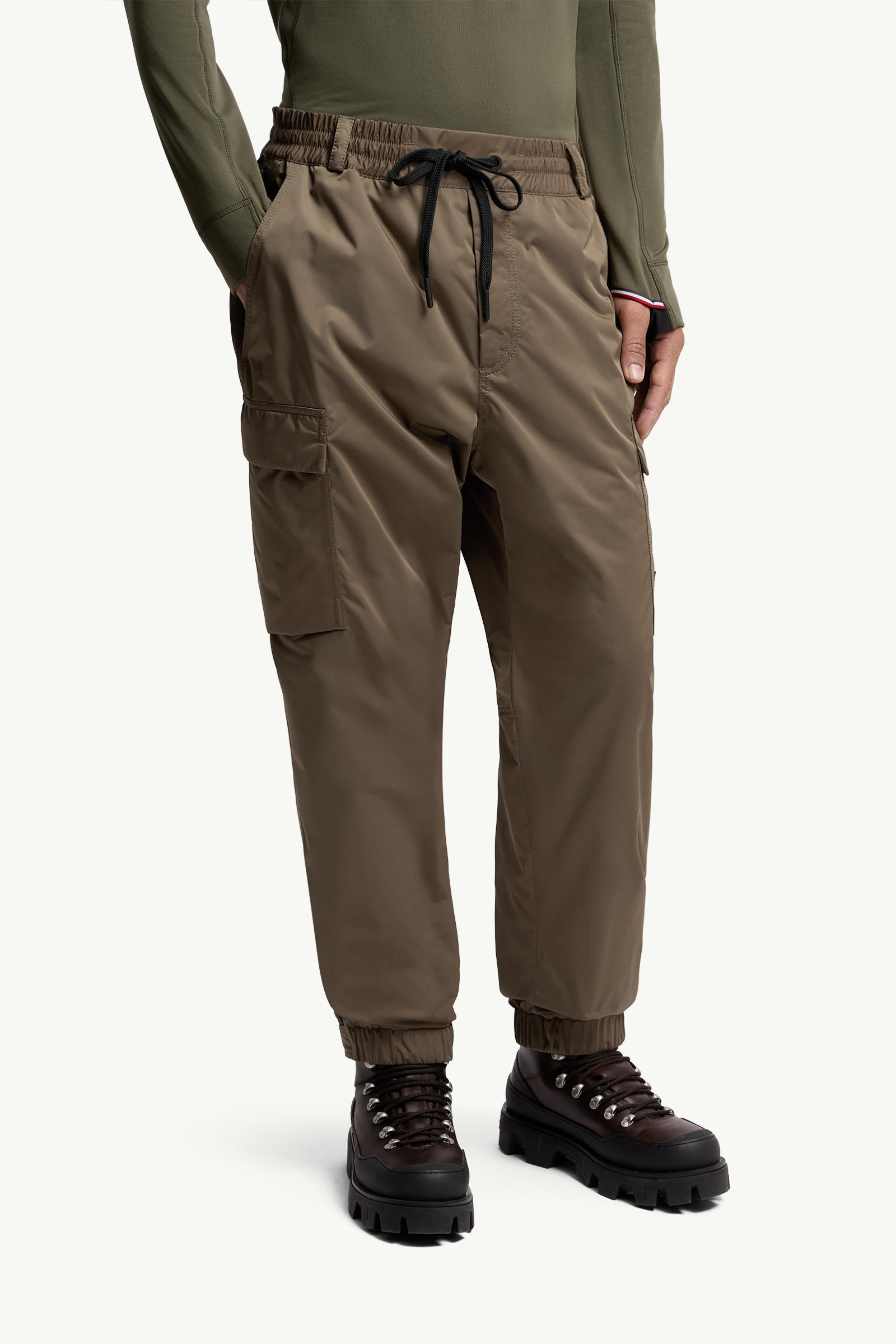 Gabardine Cargo Trousers Men Olive Green Moncler 3