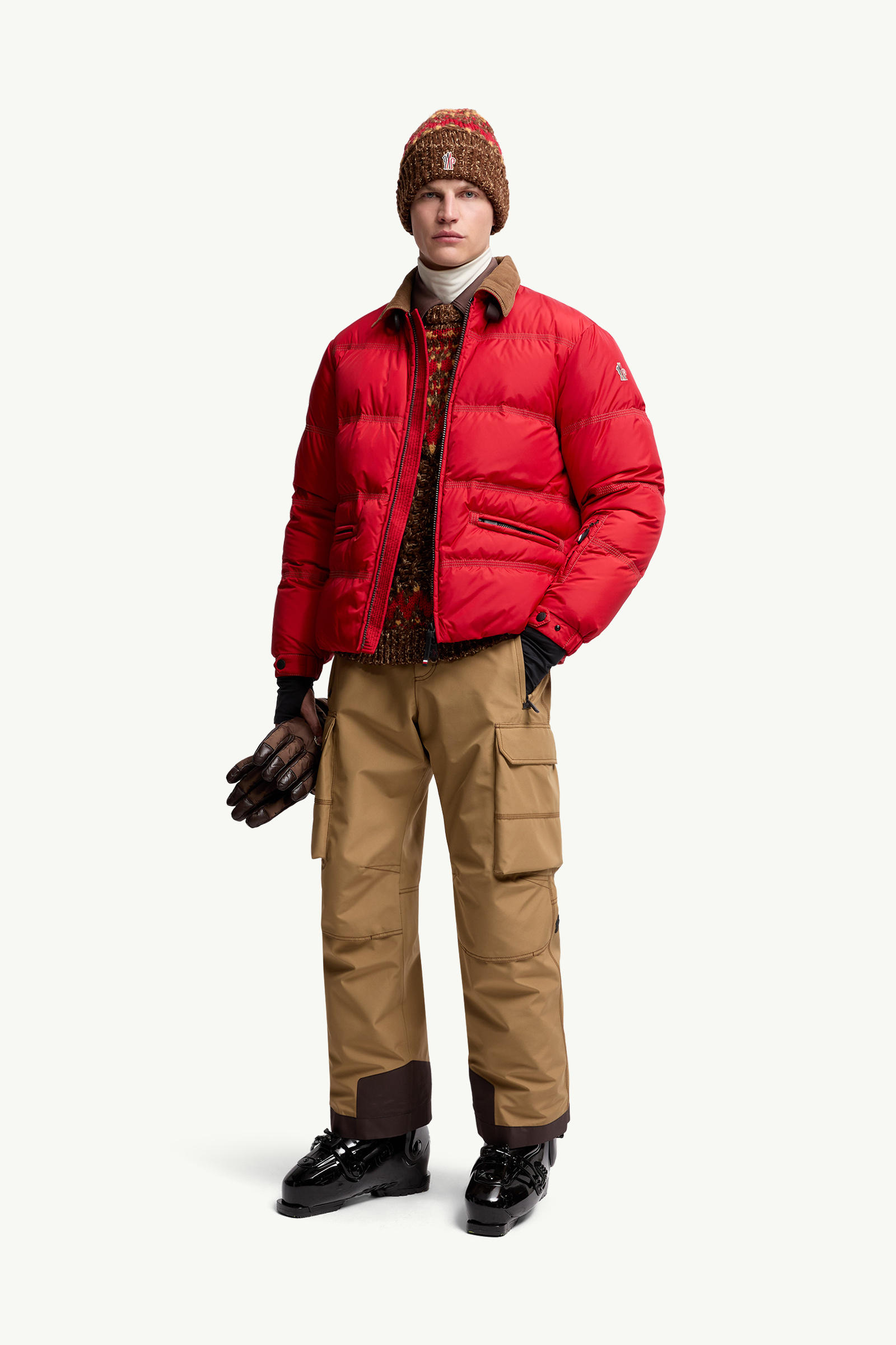 Padded Gore-Tex Ski Trousers Men Beige Moncler 0