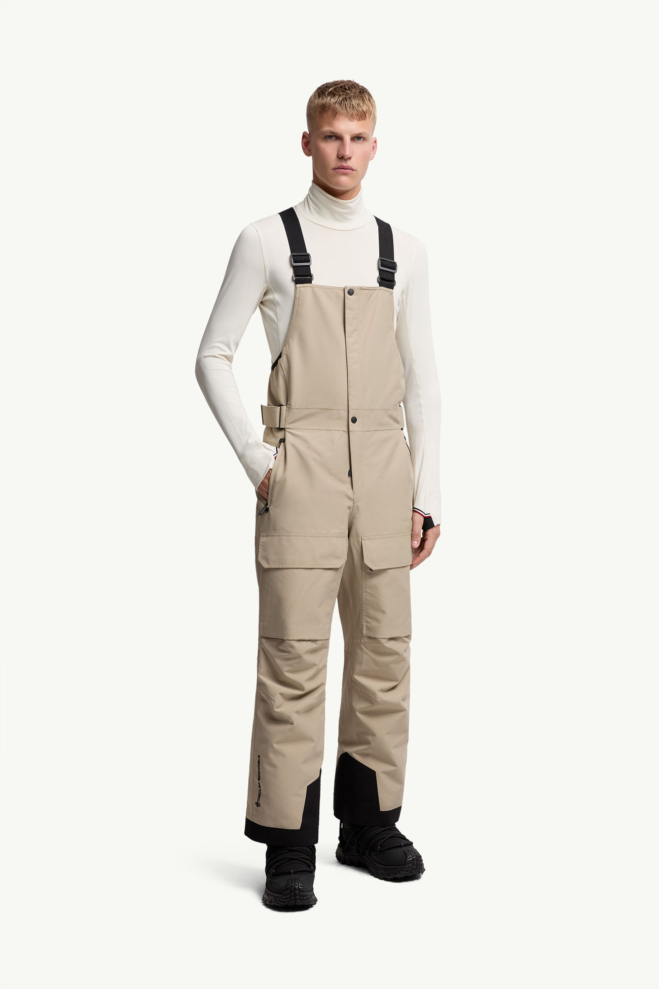 Wattierte GORE-TEX Ski-Latzhose Herren Hellbeige Moncler 3