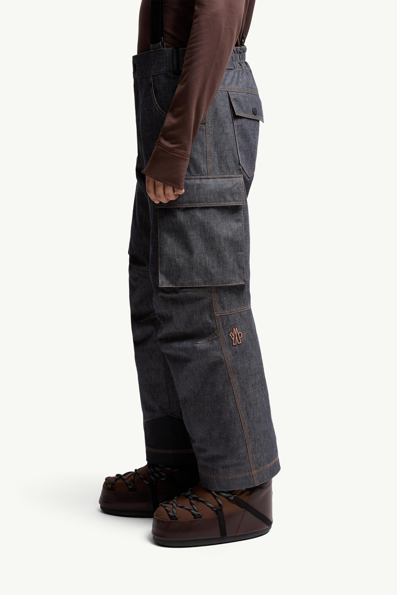 Padded Denim Ski Bib Men Dark Gray Moncler 1