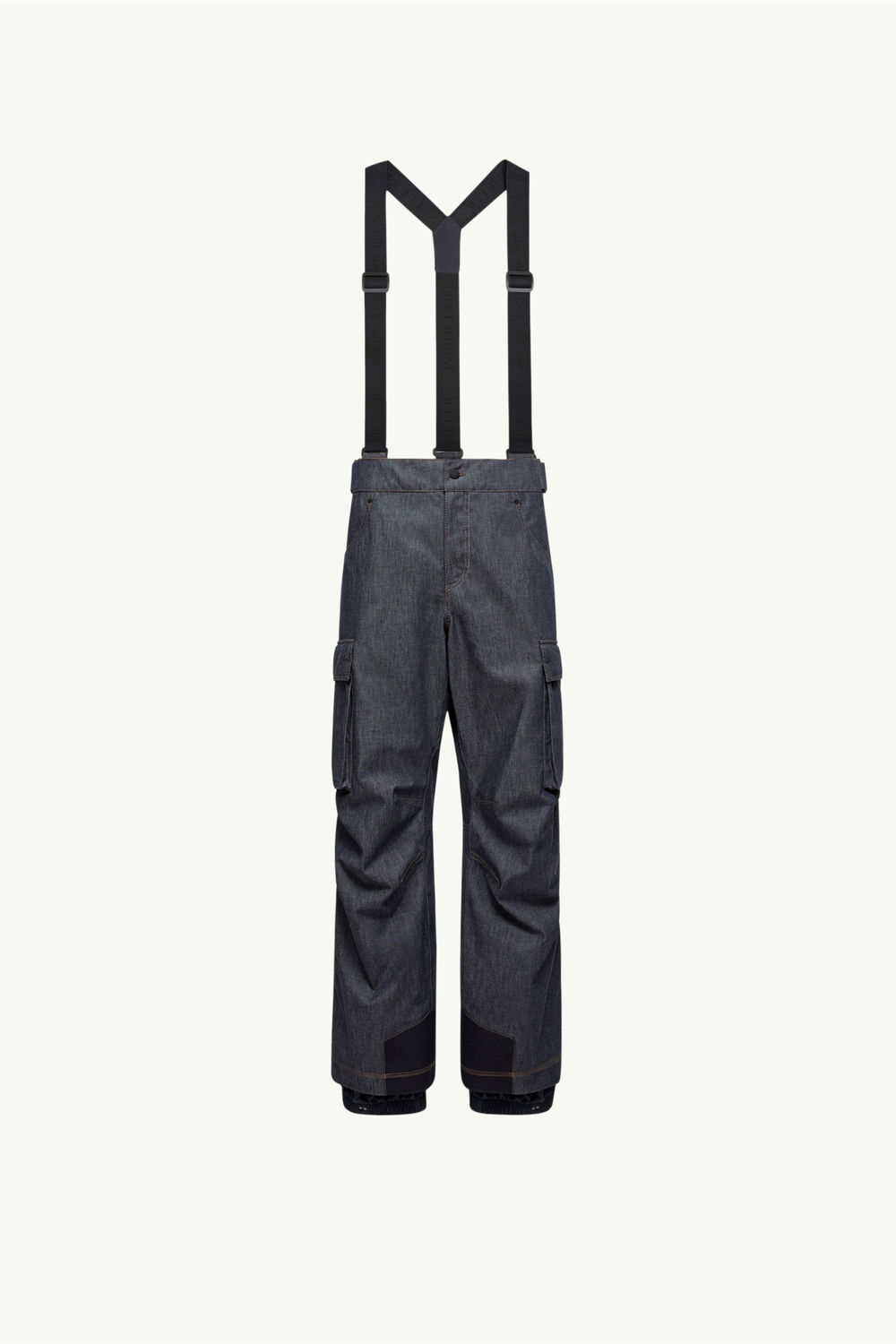 Padded Denim Ski Bib Men Dark Gray Moncler 2
