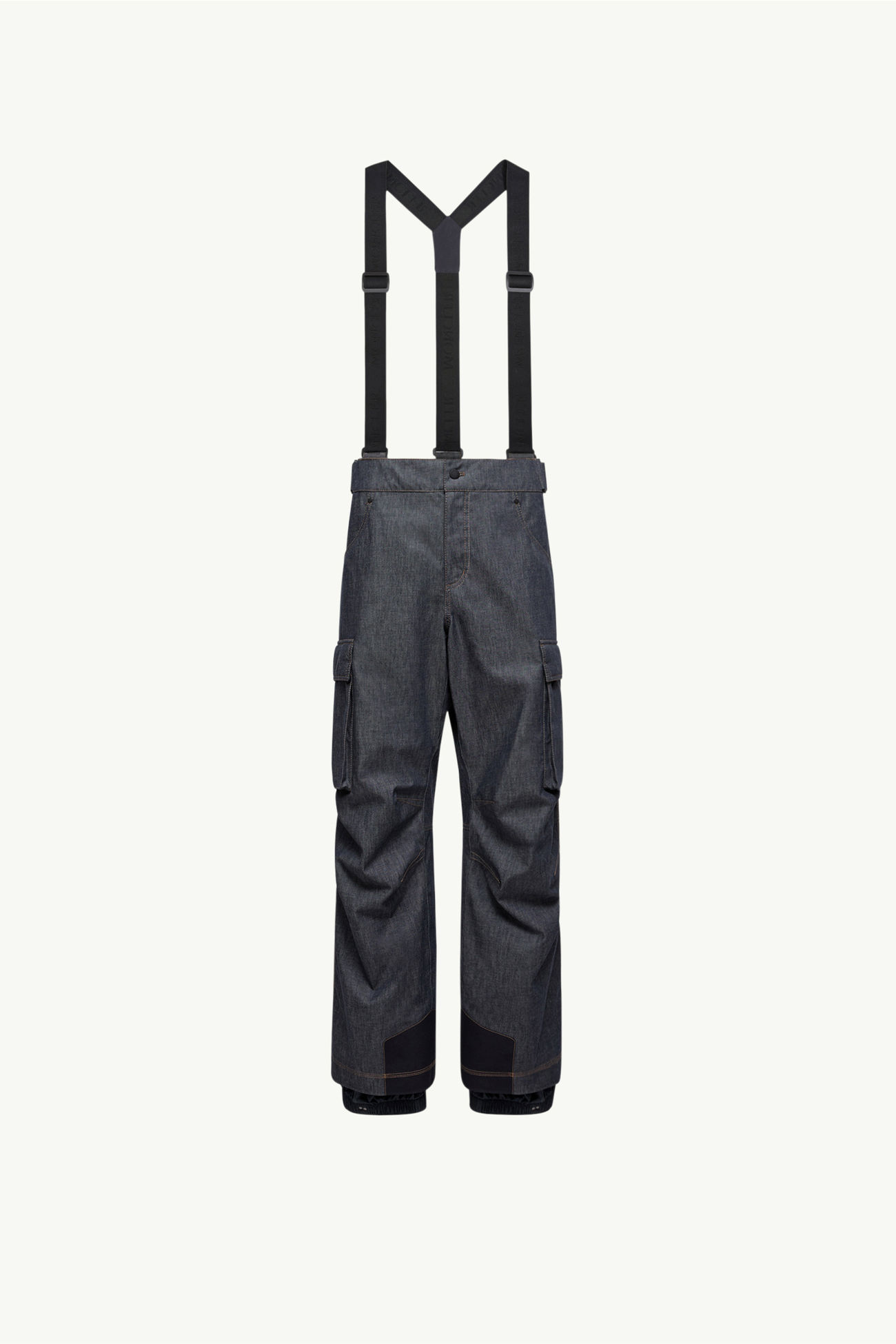 Salopette da sci imbottita in denim Uomo Grigio Scuro Moncler 2