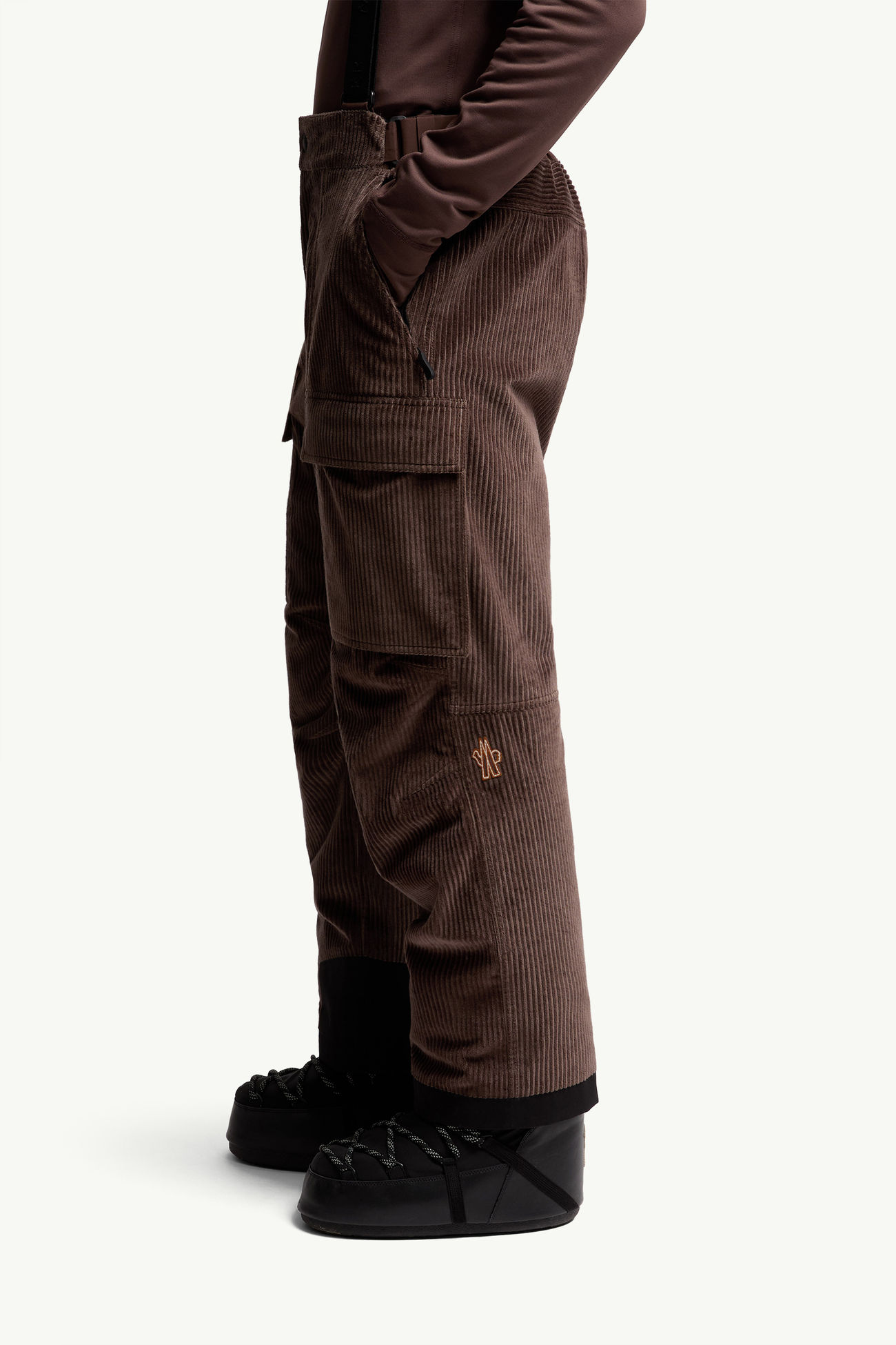 Gepolsterte Skilatzhose aus Cord Herren Braun Moncler 1