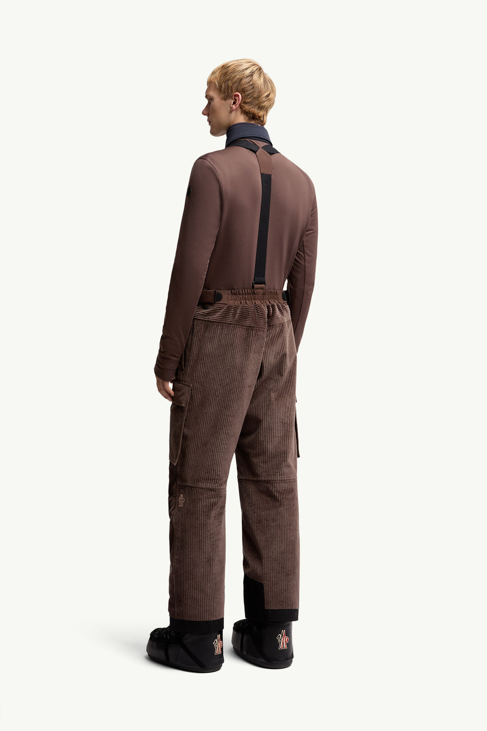 Padded Corduroy Ski Bib Men Brown Moncler 4