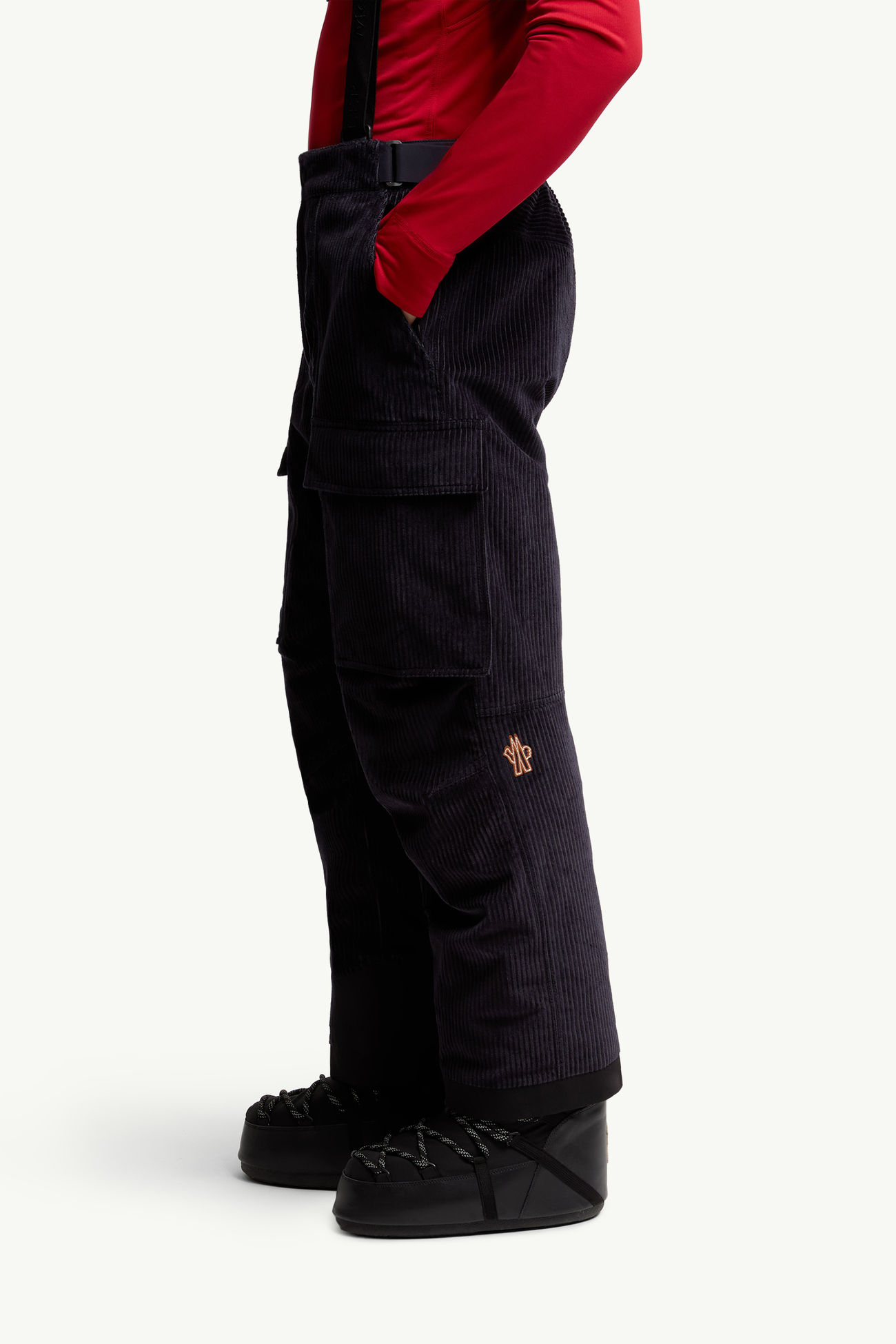 Gepolsterte Skilatzhose aus Cord Herren Navyblau Moncler 1