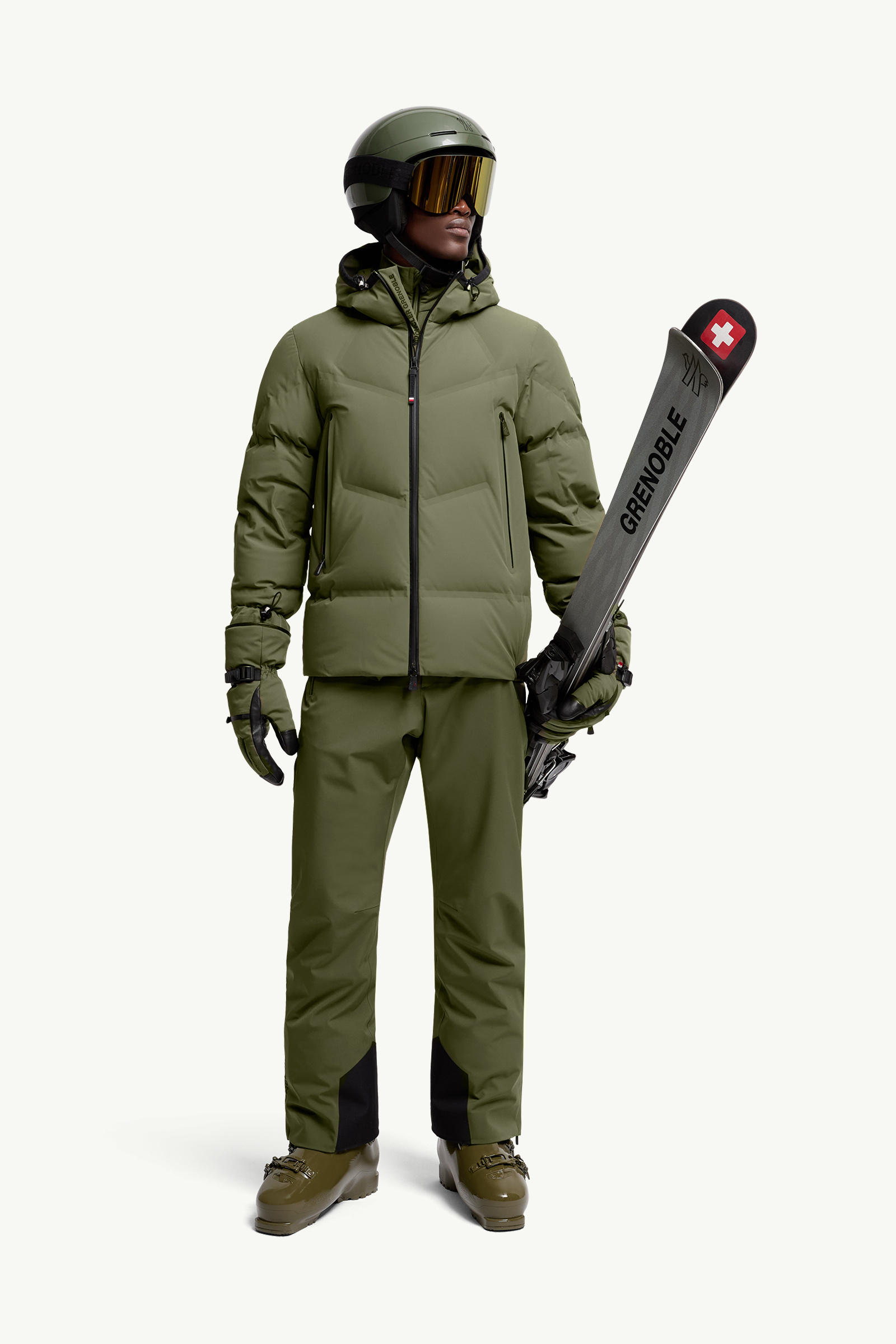 Padded Ski Trousers Men Olive Green Moncler 0