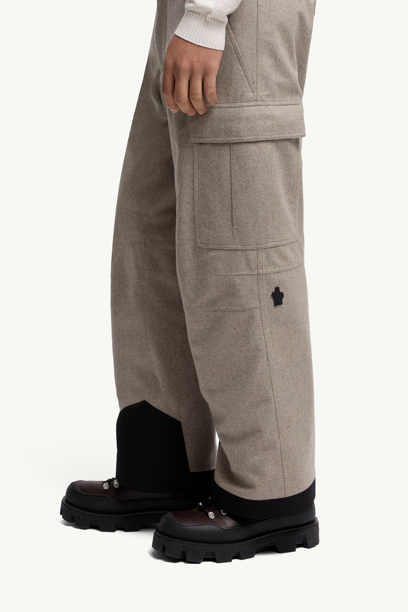 Padded Technical Wool Ski Pants Men Beige Moncler 1