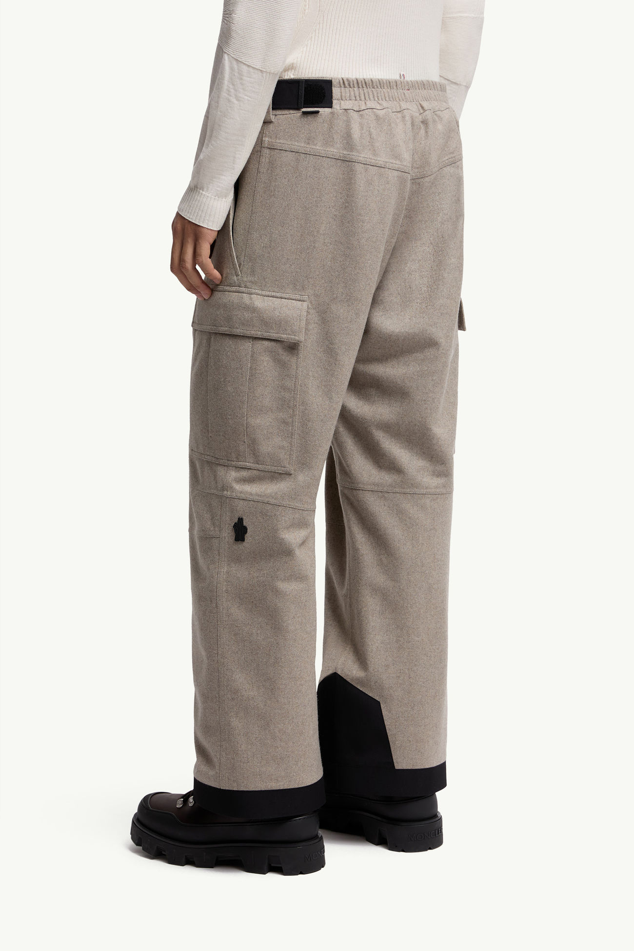 Padded Technical Wool Ski Pants Men Beige Moncler 4